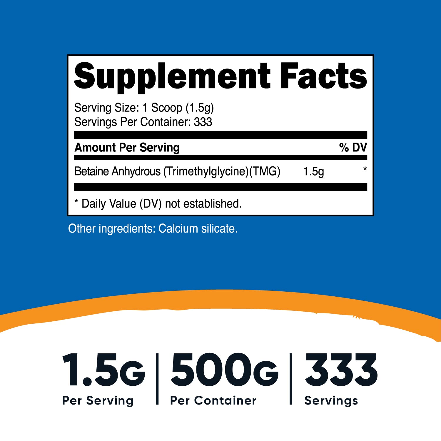 Foto 2 | Suplemento Nutricost Betaína Trimetilglicina Anhidra 500 G - Venta Internacional.