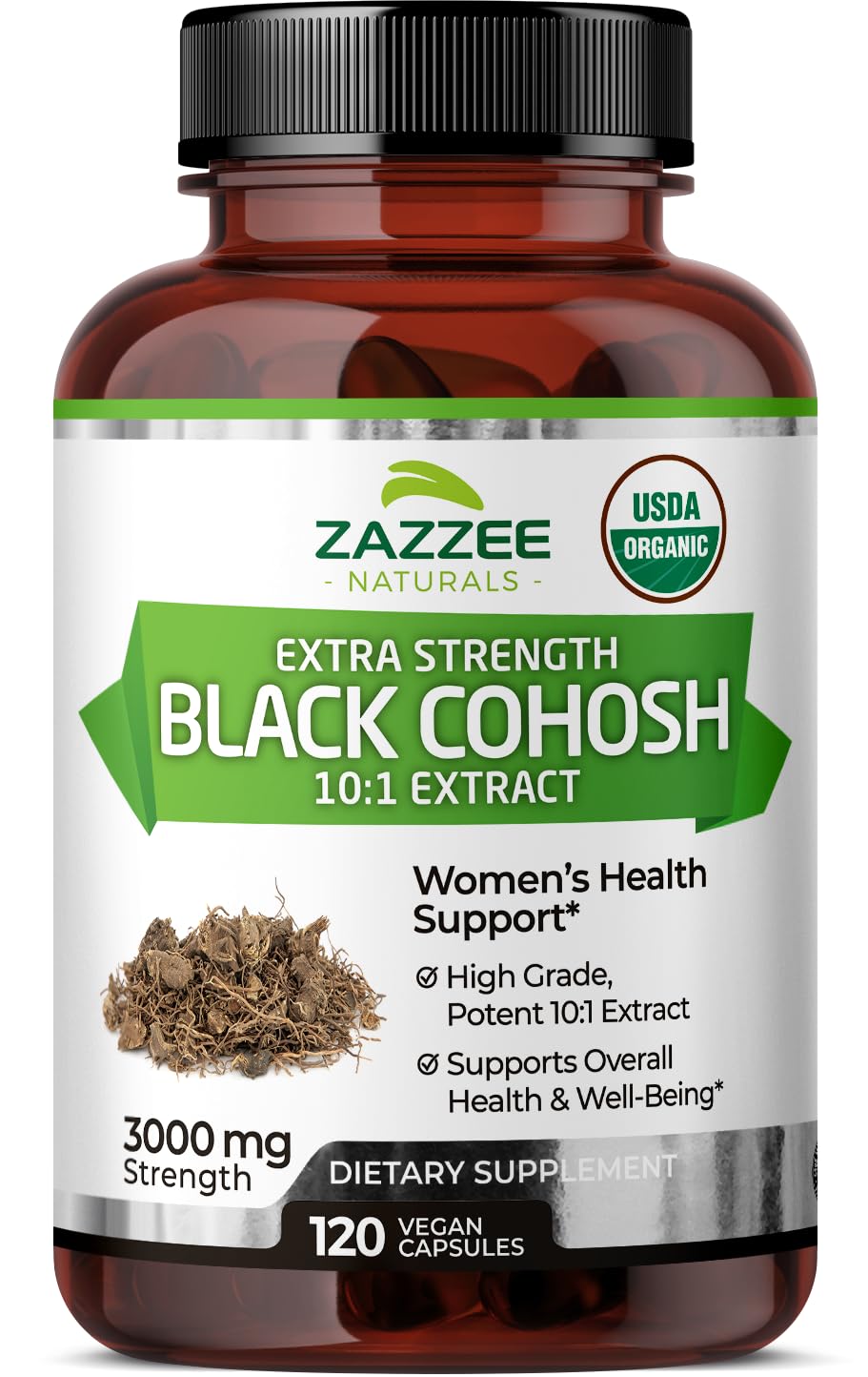 Foto 2 pulgar | Suplemento Zazzee Usda De Cohosh Negro Orgánico 3000 Mg 120 Cápsulas - Venta Internacional.