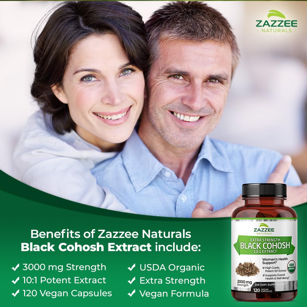 Foto 6 pulgar | Suplemento Zazzee Usda De Cohosh Negro Orgánico 3000 Mg 120 Cápsulas - Venta Internacional.