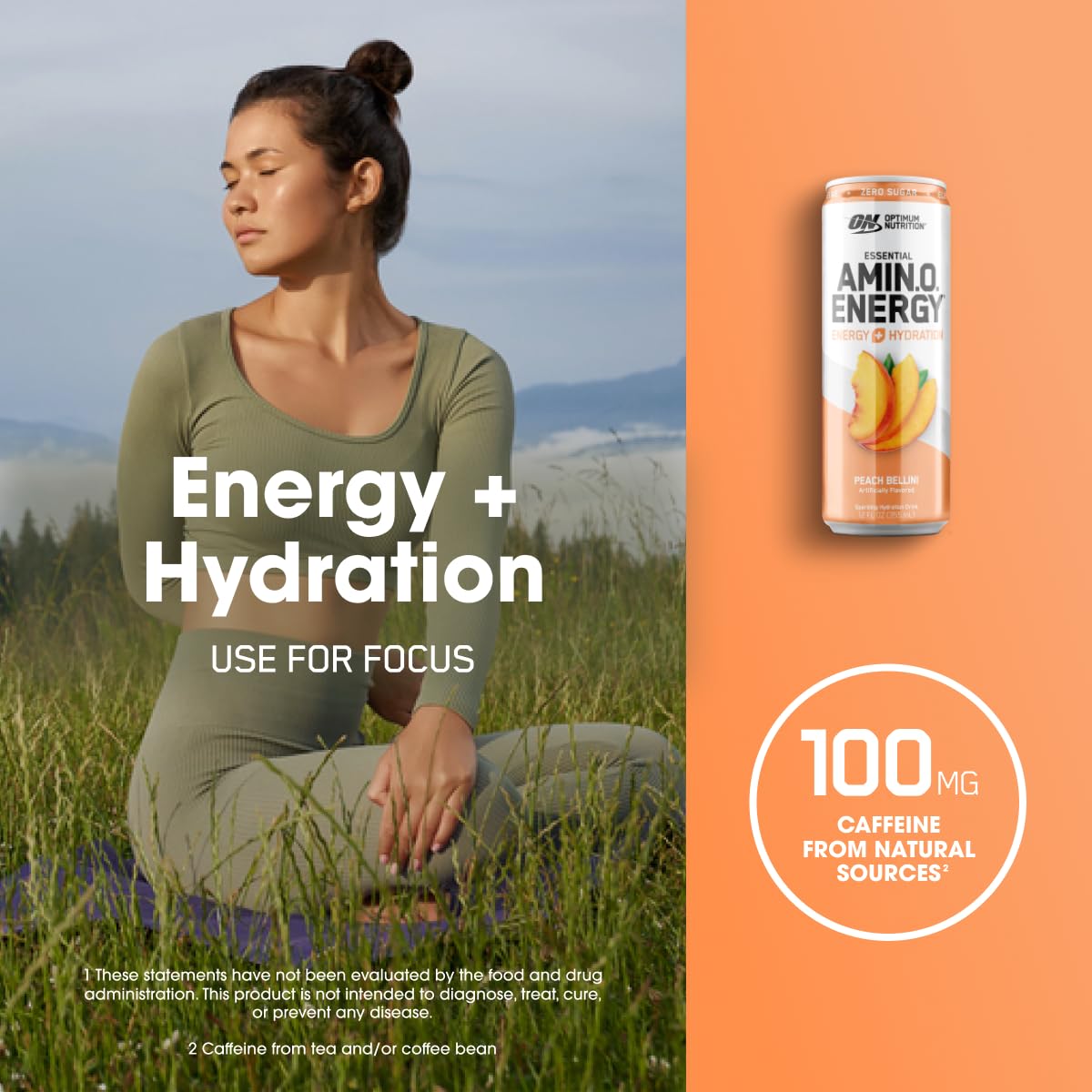 Foto 5 pulgar | Bebida Hidratante Optimum Nutrition Amino Energy Peach 355 Ml - Venta Internacional.