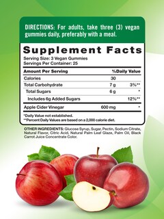Foto 2 | Complementa Las Gomitas De Vinagre De Sidra De Manzana Nature's Truth 600 Mg - Venta Internacional.