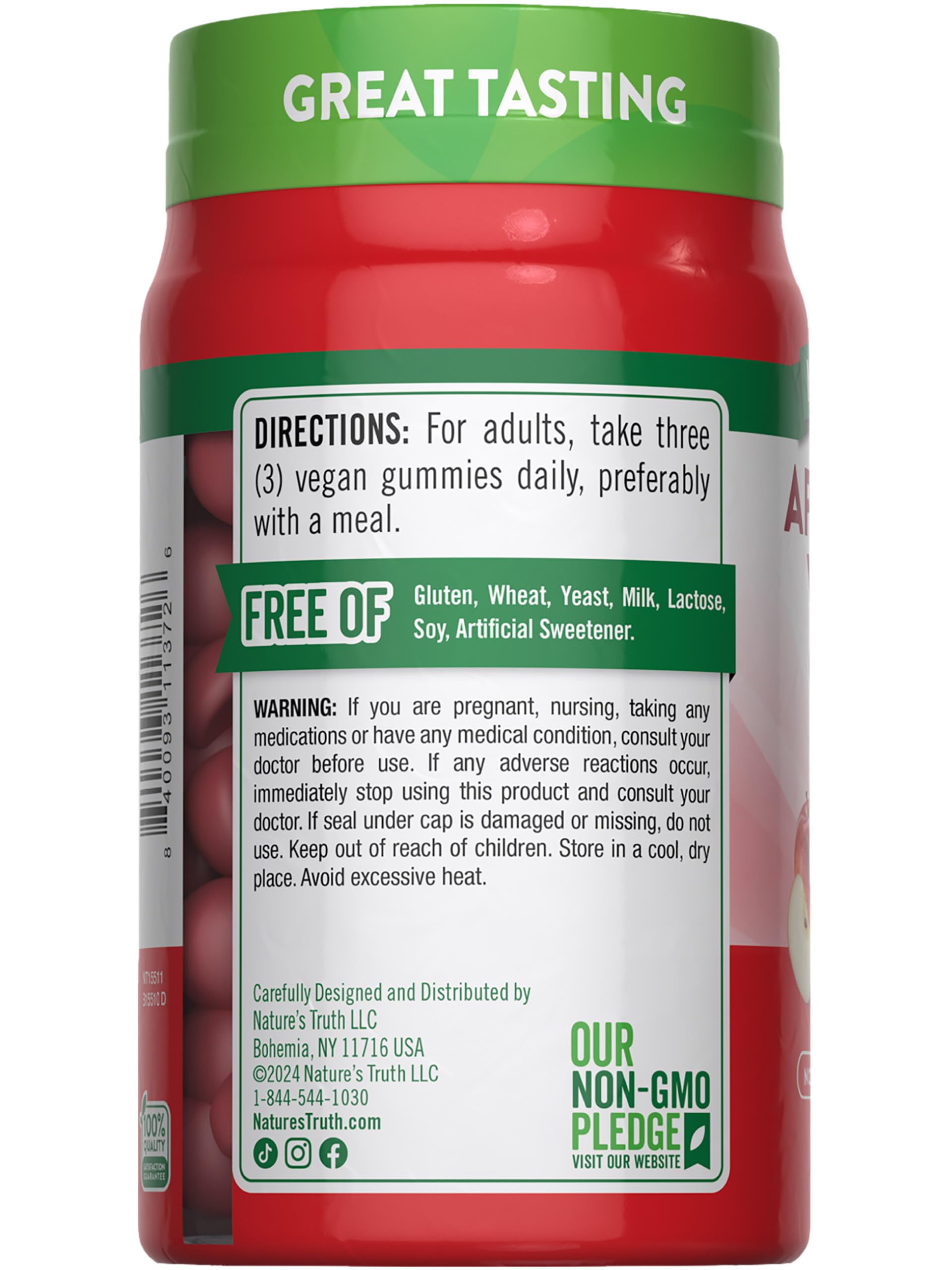 Foto 7 | Complementa Las Gomitas De Vinagre De Sidra De Manzana Nature's Truth 600 Mg - Venta Internacional.