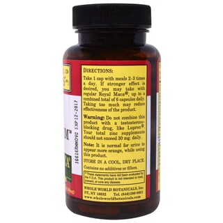 Foto 3 | Suplemento Super Royal Maca Para Hombre De Whole World Botanicals, 90 Unidades - Venta Internacional.