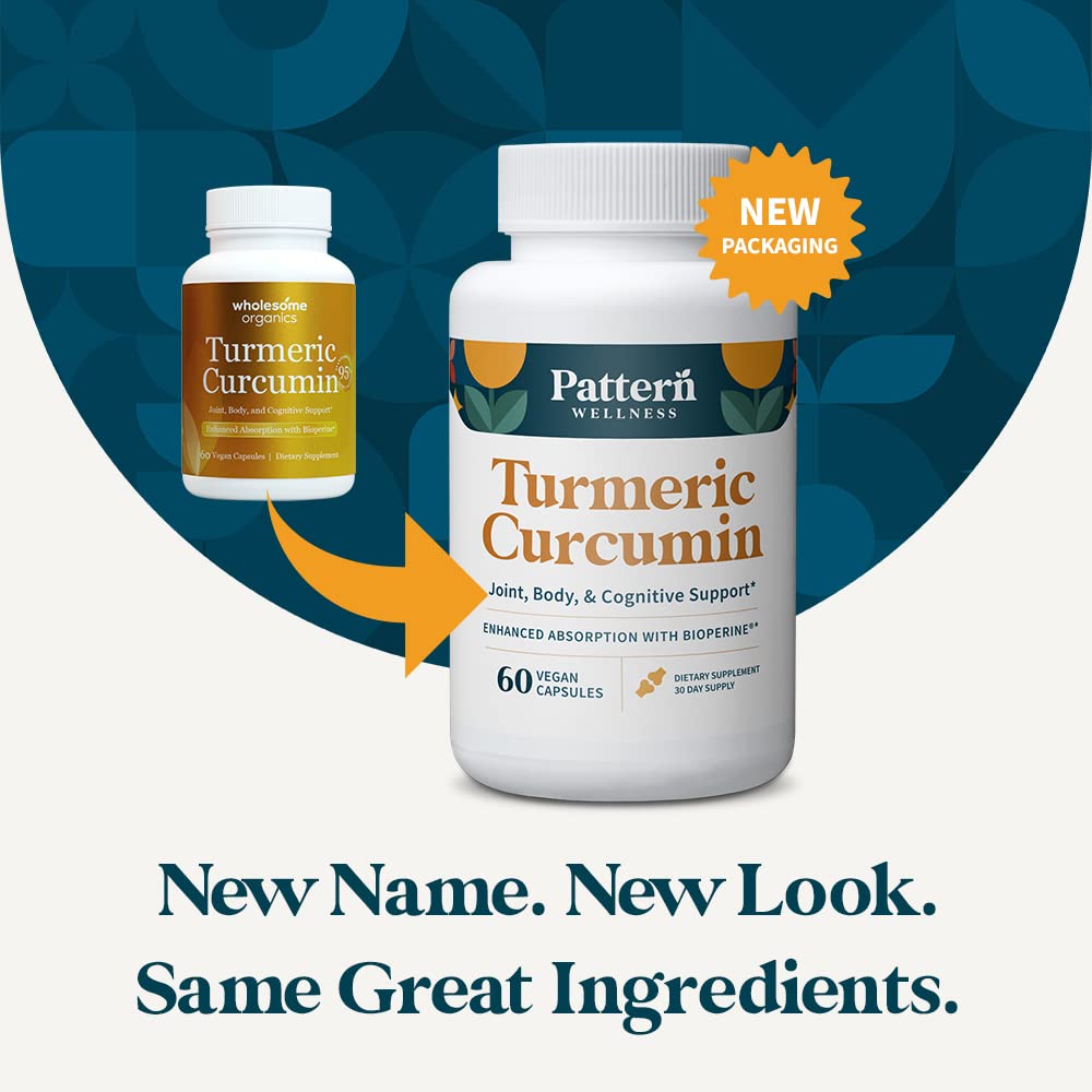 Foto 3 | Supplement Pattern Wellness, Cúrcuma Y Curcumina, 1300 Mg, 120 Cápsulas - Venta Internacional.