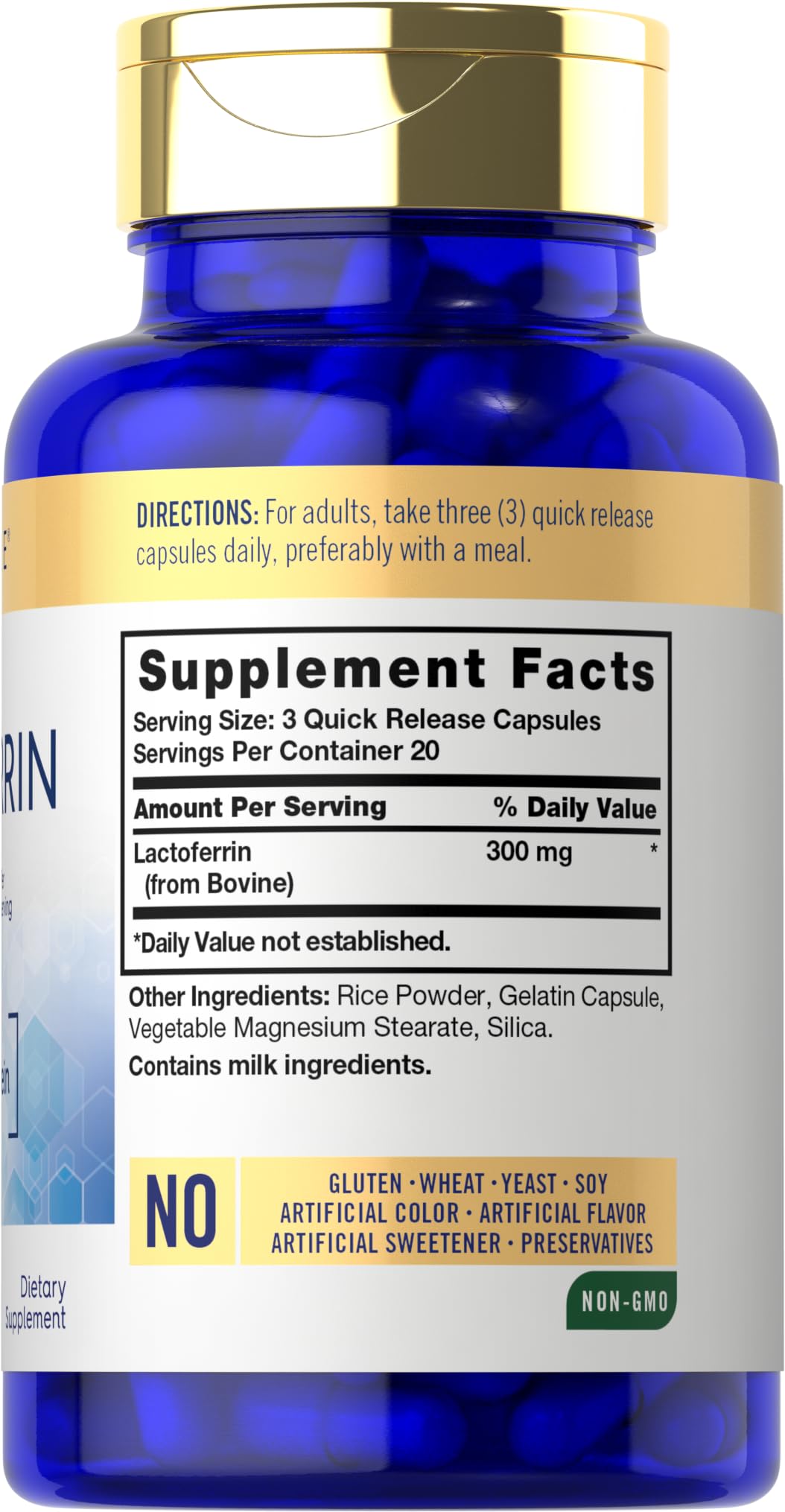 Foto 3 pulgar | Suplemento Carlyle Lactoferrin 300 Mg 60 Cápsulas Sin Ogm - Venta Internacional.