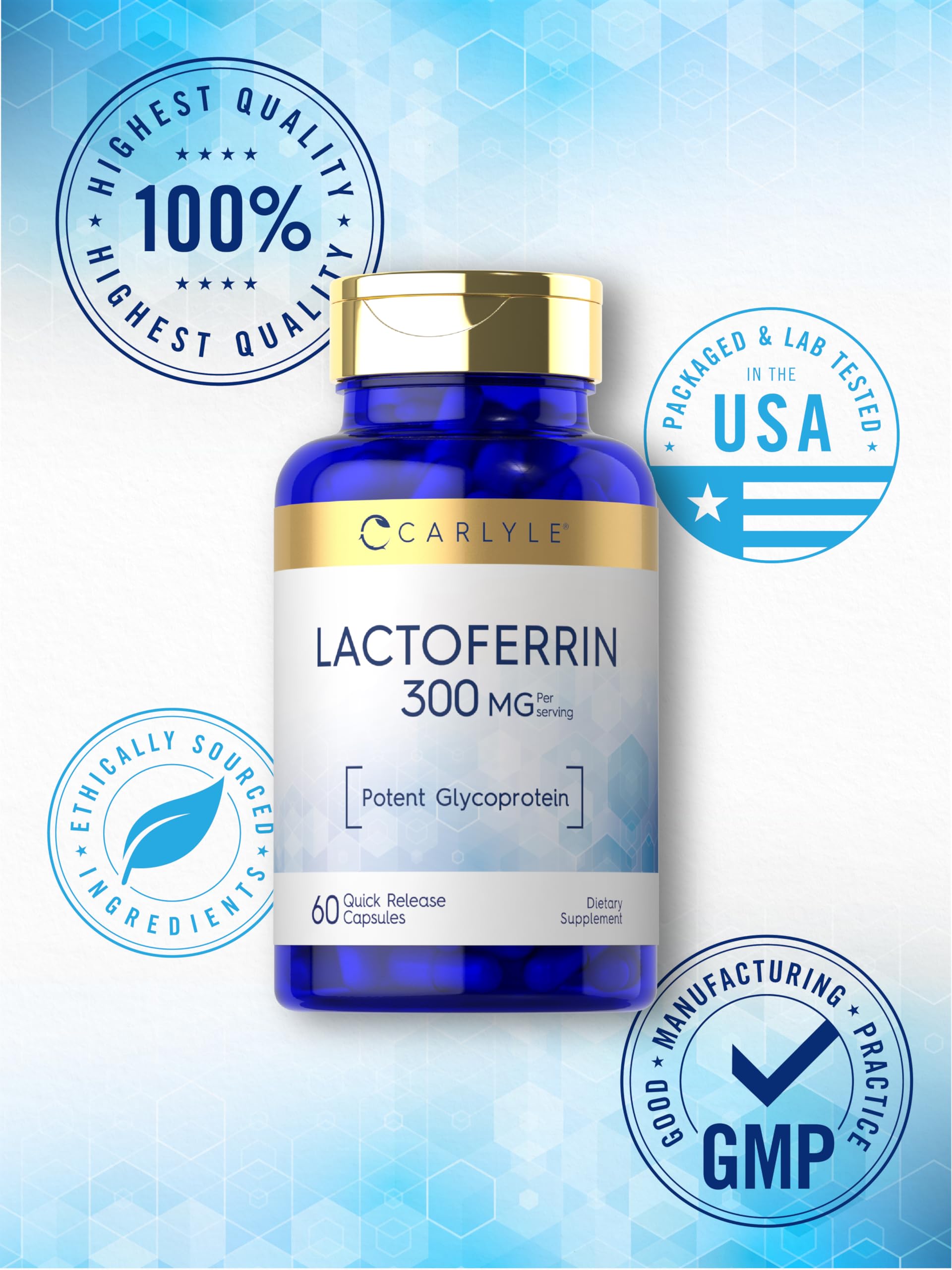 Foto 6 | Suplemento Carlyle Lactoferrin 300 Mg 60 Cápsulas Sin Ogm - Venta Internacional.