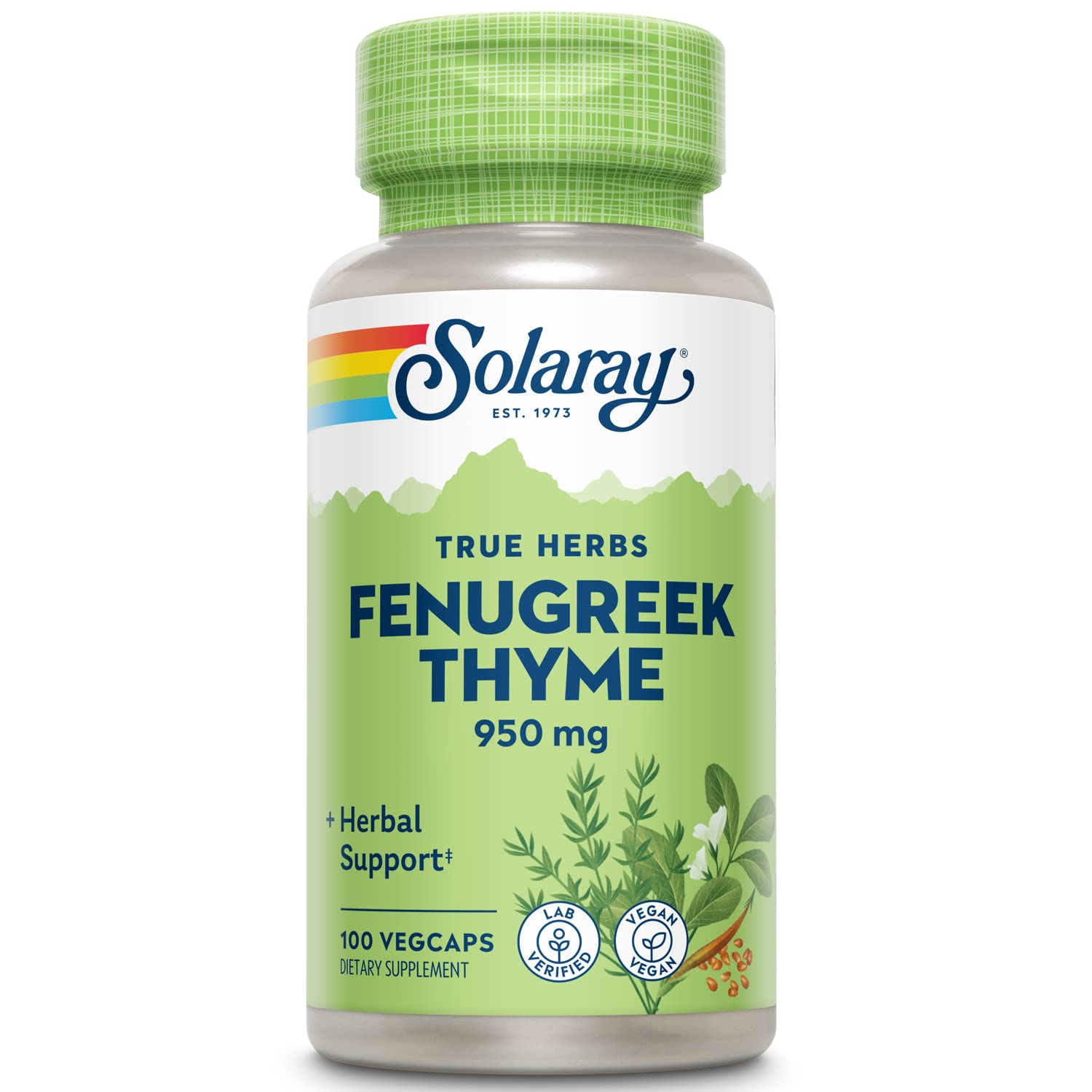 Foto 2 pulgar | Suplemento Solaray De Fenogreco Y Tomillo 950 Mg, 100 Cápsulas Vegetales - Venta Internacional.