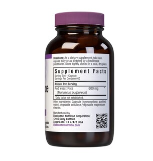 Foto 2 | Suplemento Bluebonnet Nutrition, Levadura Roja, Arroz, 600 Mg, 60 Cápsulas - Venta Internacional.