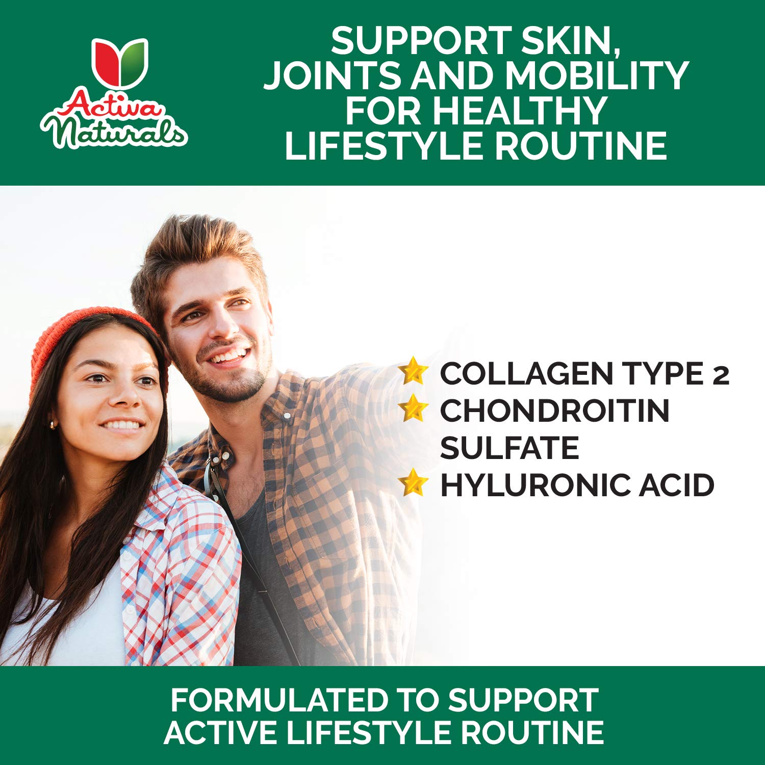 Foto 4 | Suplemento Activa Naturals, Colágeno Hidrolizado Tipo 2, 120 Cápsulas - Venta Internacional.