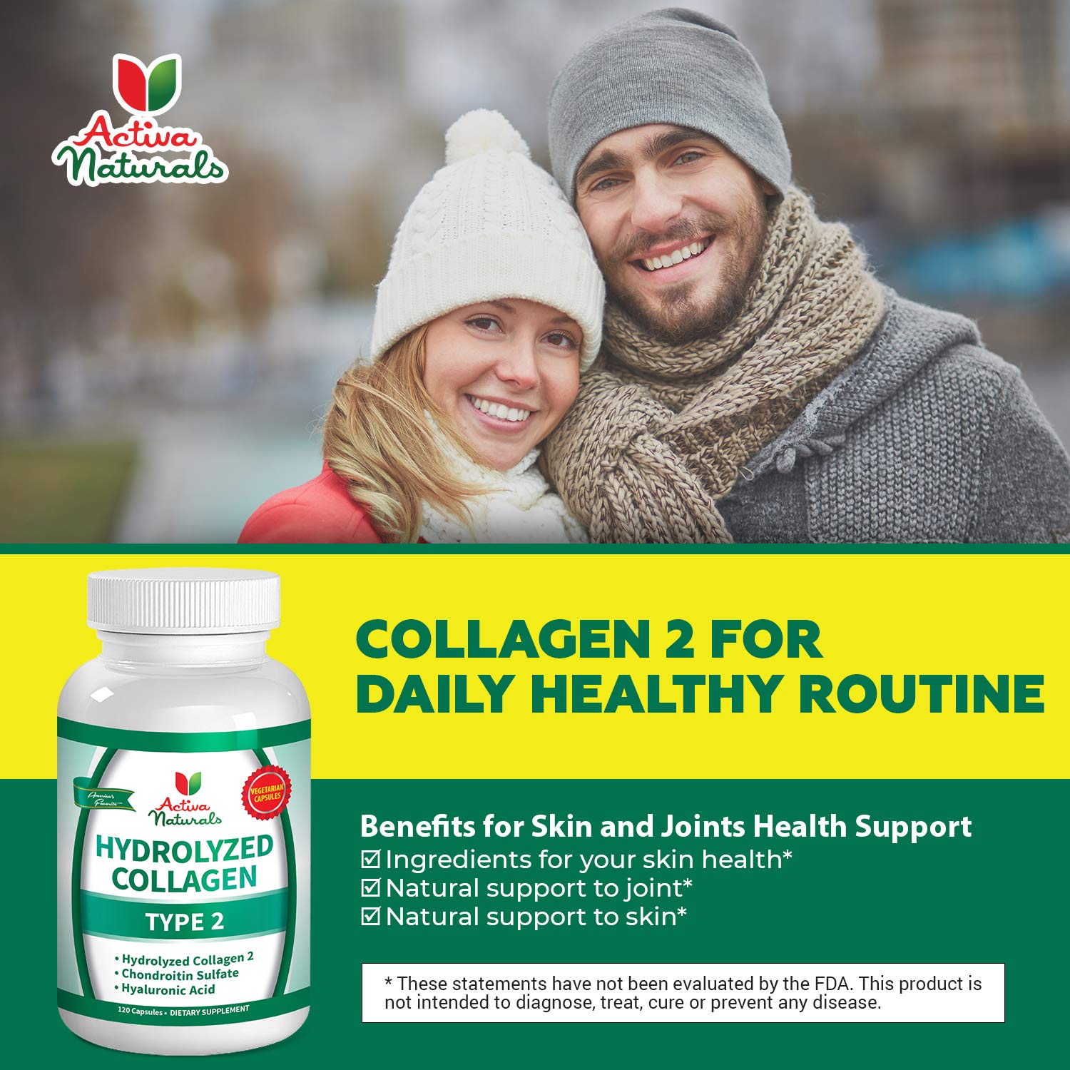 Foto 7 pulgar | Suplemento Activa Naturals, Colágeno Hidrolizado Tipo 2, 120 Cápsulas - Venta Internacional.