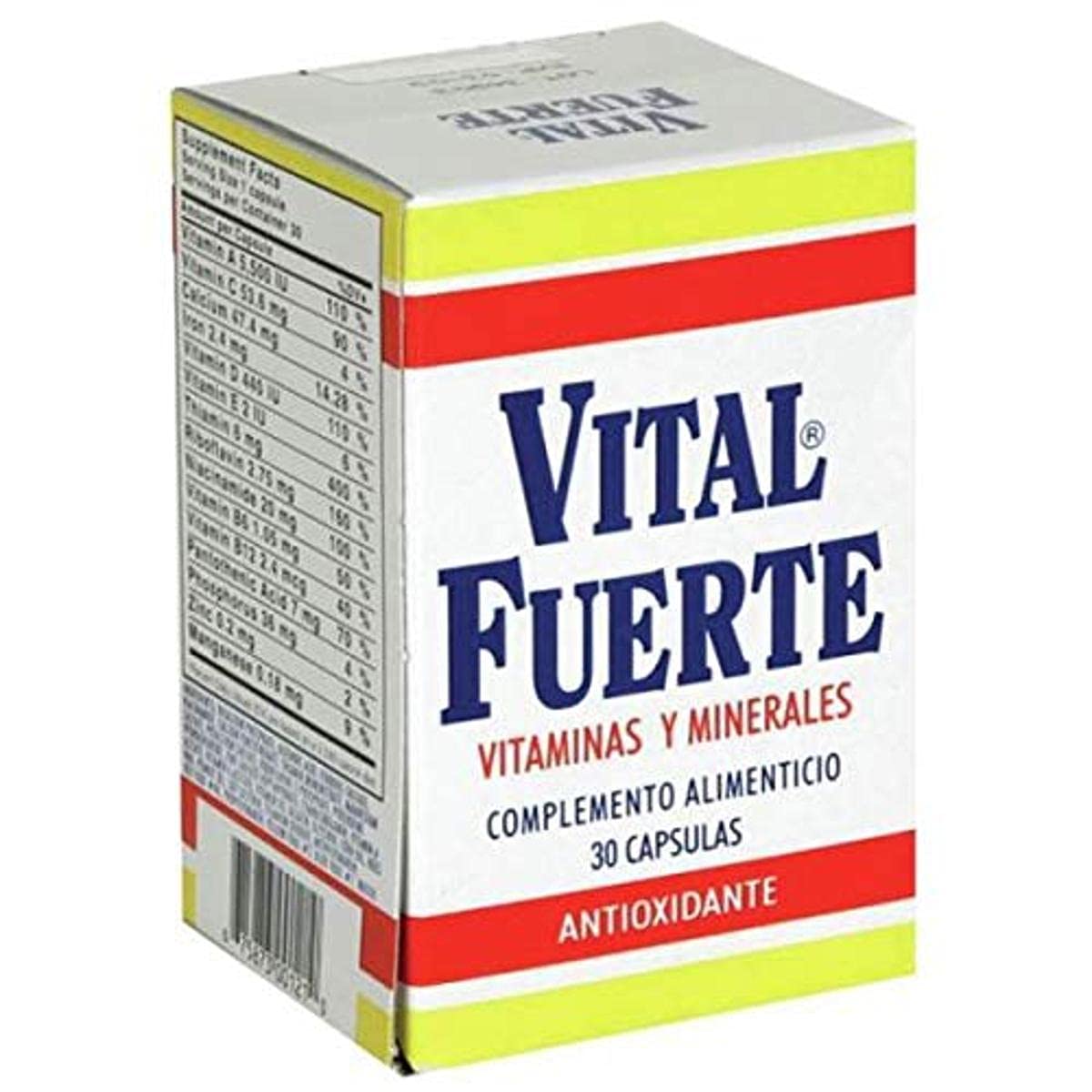 Foto 1 | Suplemento Vital Fuerte Vitamins Minerals, Botella De 30 Cápsulas - Venta Internacional.