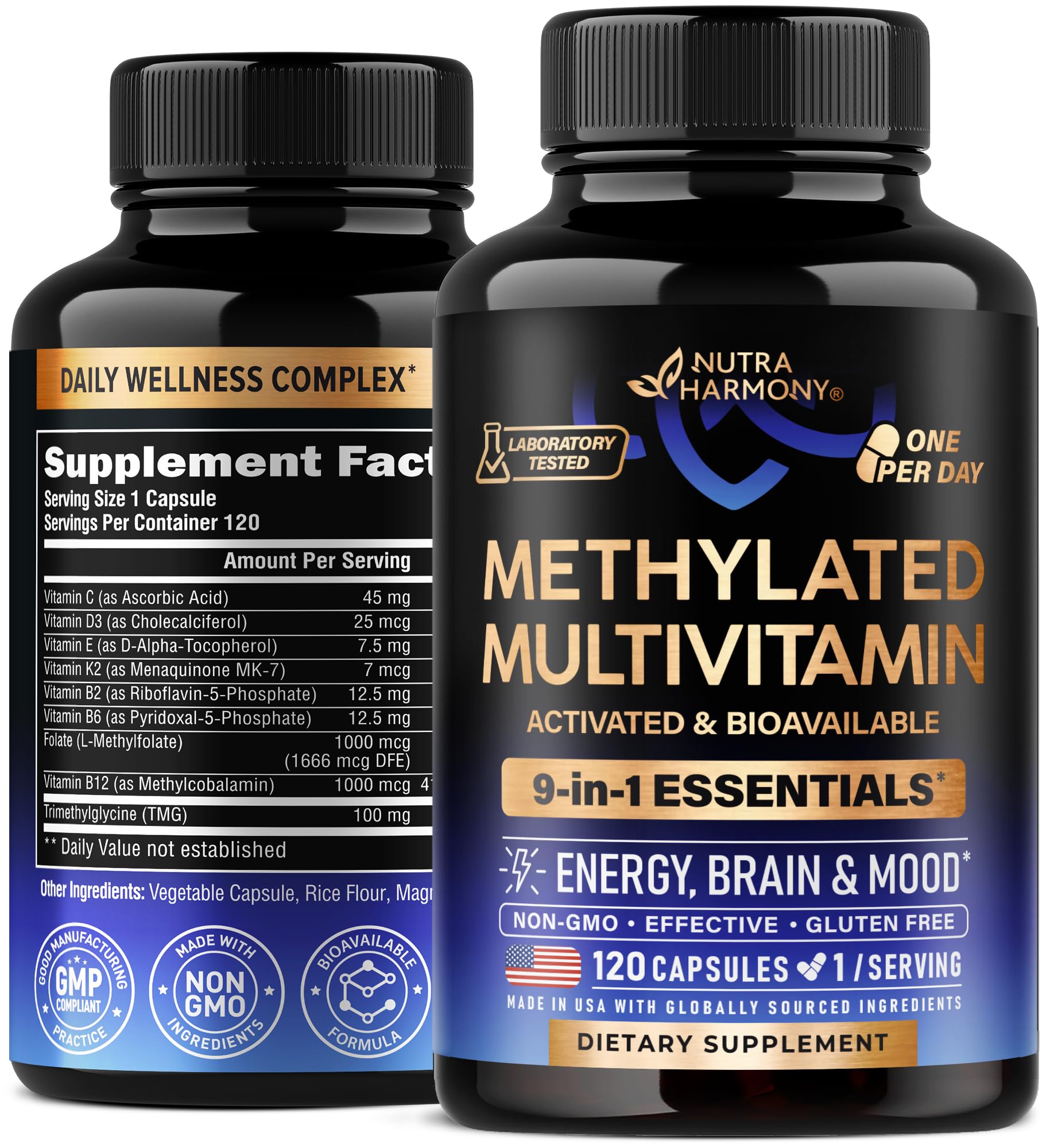Foto 1 | Suplemento Multivitamínico Metilado Nutraharmony 120 Cápsulas - Venta Internacional.