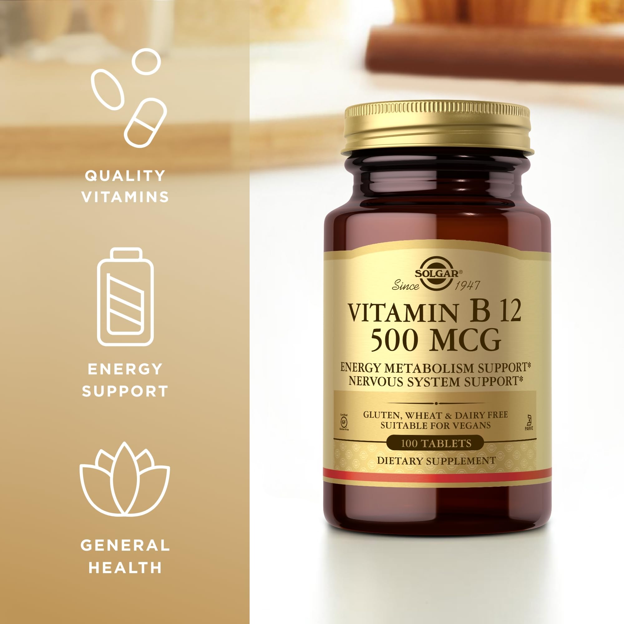 Foto 5 pulgar | Suplemento Solgar De Vitamina B12 500 Mcg 100 Comprimidos Veganos - Venta Internacional.