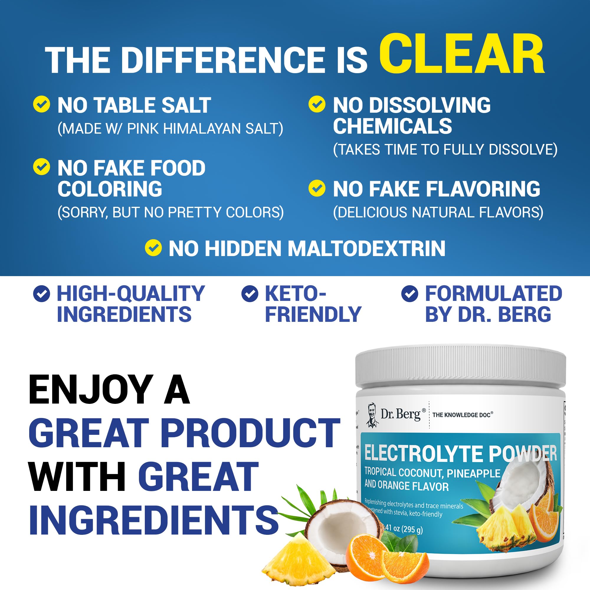 Foto 5 | Polvo Electrolítico Dr. Berg Zero Sugar Hydration Keto 50 Serv - Venta Internacional.