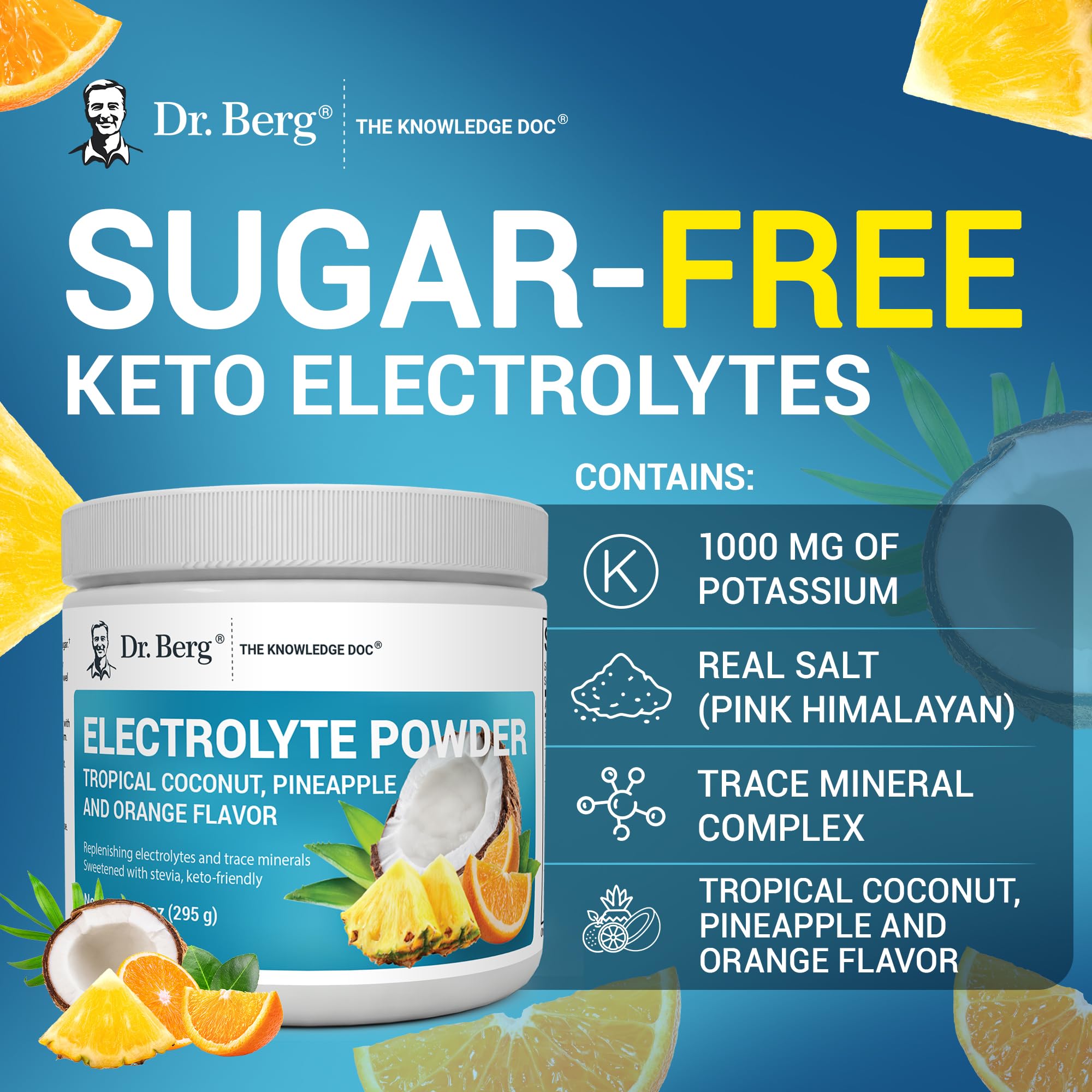 Foto 8 pulgar | Polvo Electrolítico Dr. Berg Zero Sugar Hydration Keto 50 Serv - Venta Internacional.