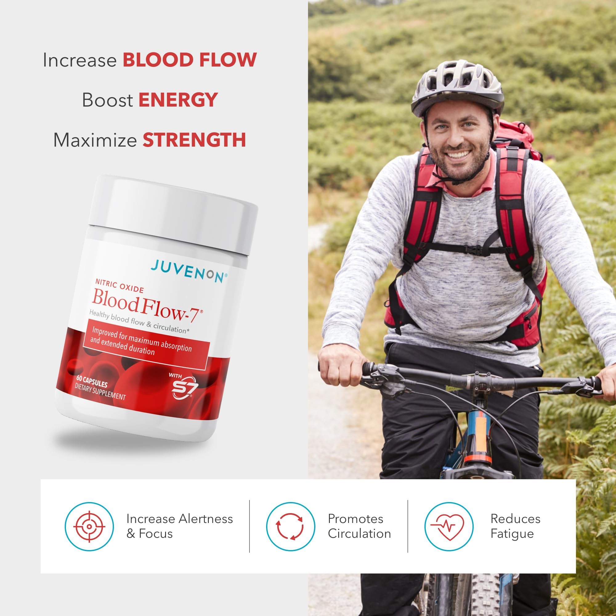 Foto 2 | Suplemento De Óxido Nítrico Juvenon Bloodflow-7 180 Cápsulas X3 - Venta Internacional.