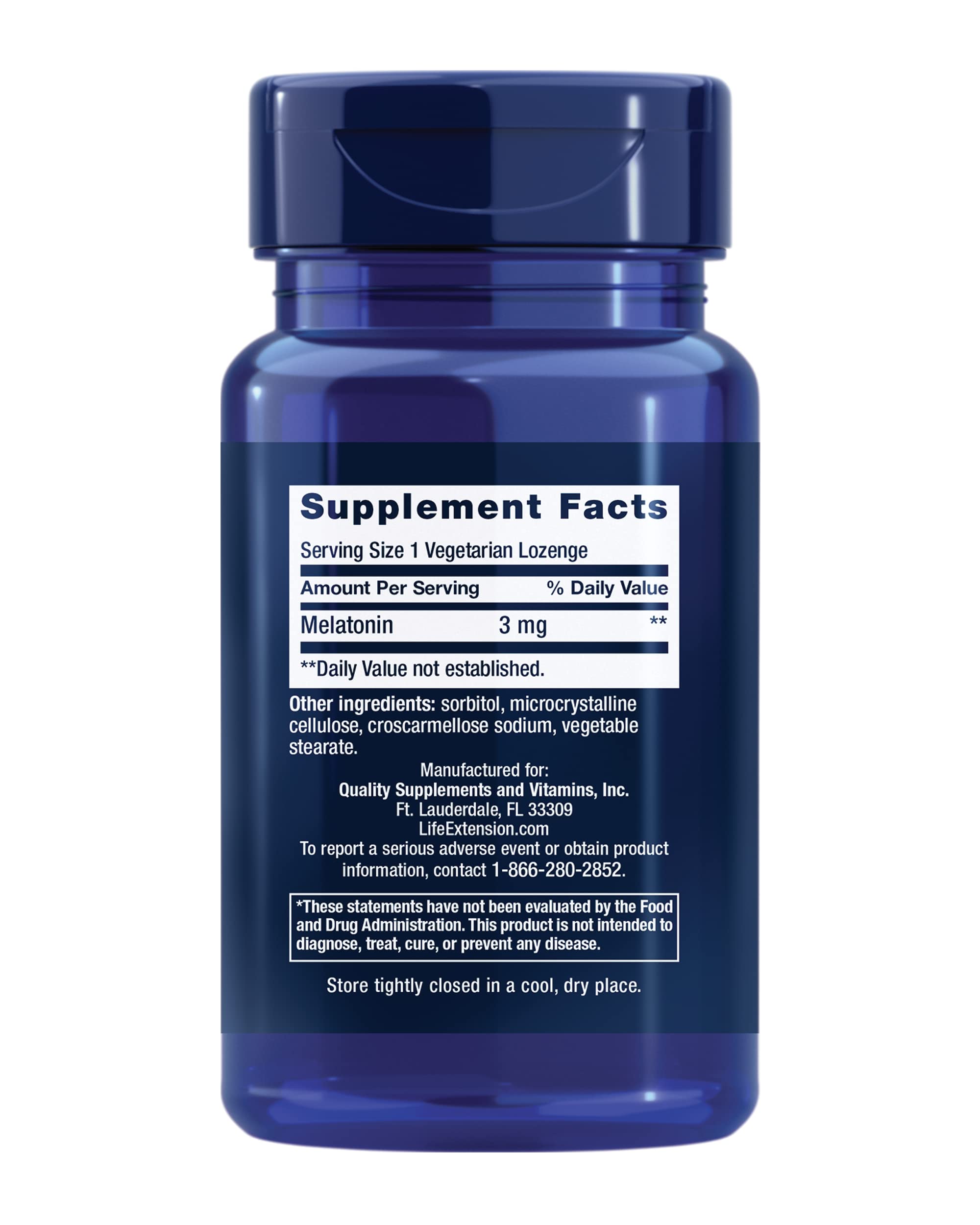 Foto 3 pulgar | Pastillas Masticables Supplement Life Extension, Melatonina, 3 Mg, 60 Unidades - Venta Internacional.