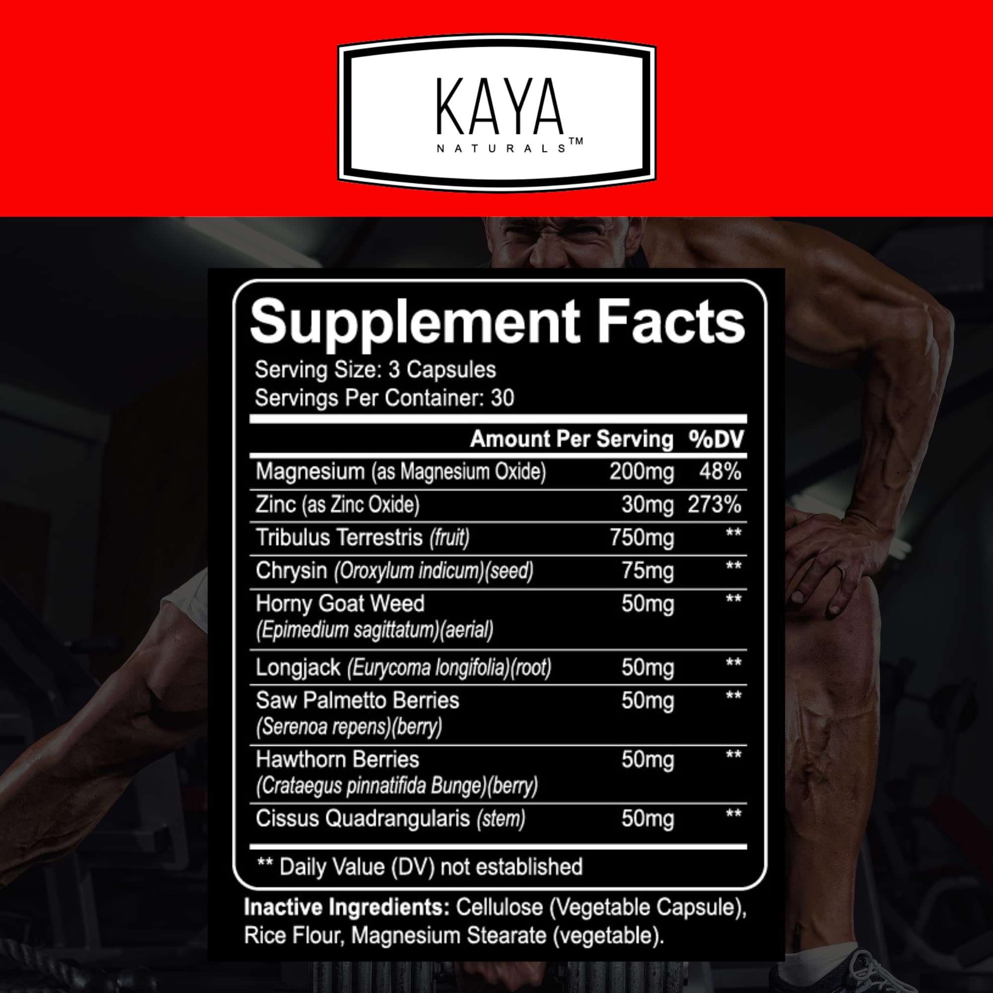 Foto 3 pulgar | Potenciador De Testosterona Kaya Naturals Ultra Testosterone 90ct - Venta Internacional.