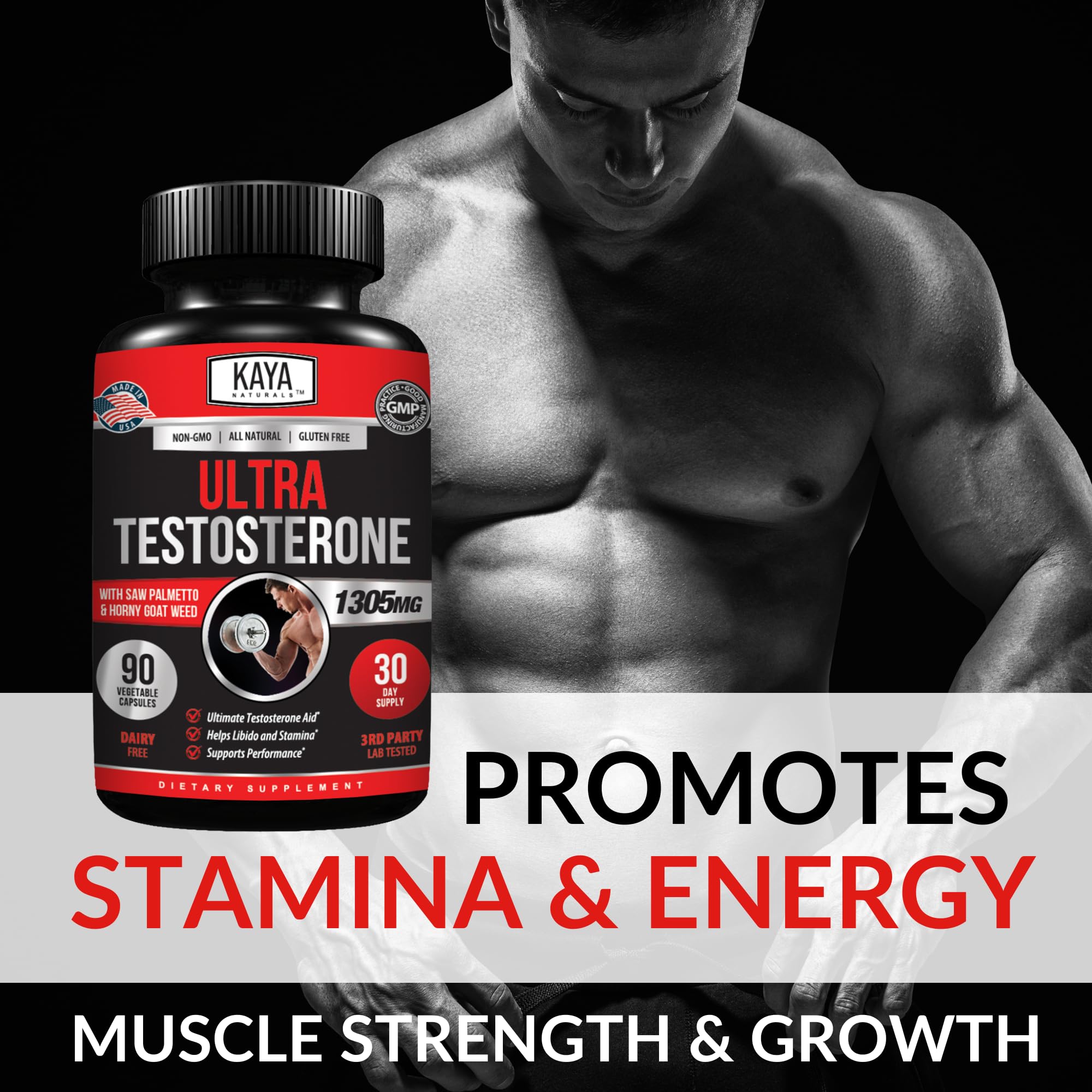 Foto 4 pulgar | Potenciador De Testosterona Kaya Naturals Ultra Testosterone 90ct - Venta Internacional.