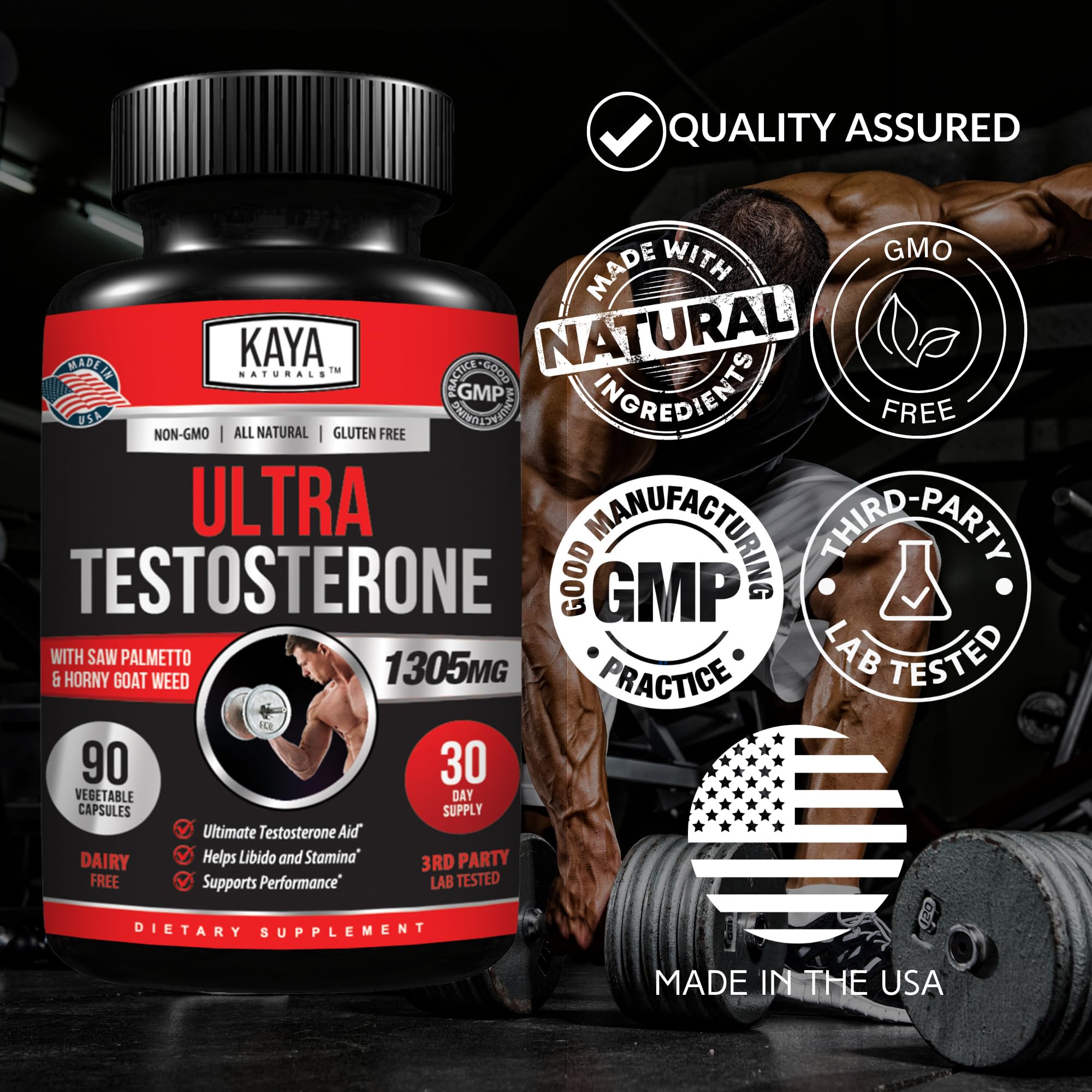Foto 4 | Potenciador De Testosterona Kaya Naturals Ultra Testosterone 90ct - Venta Internacional.