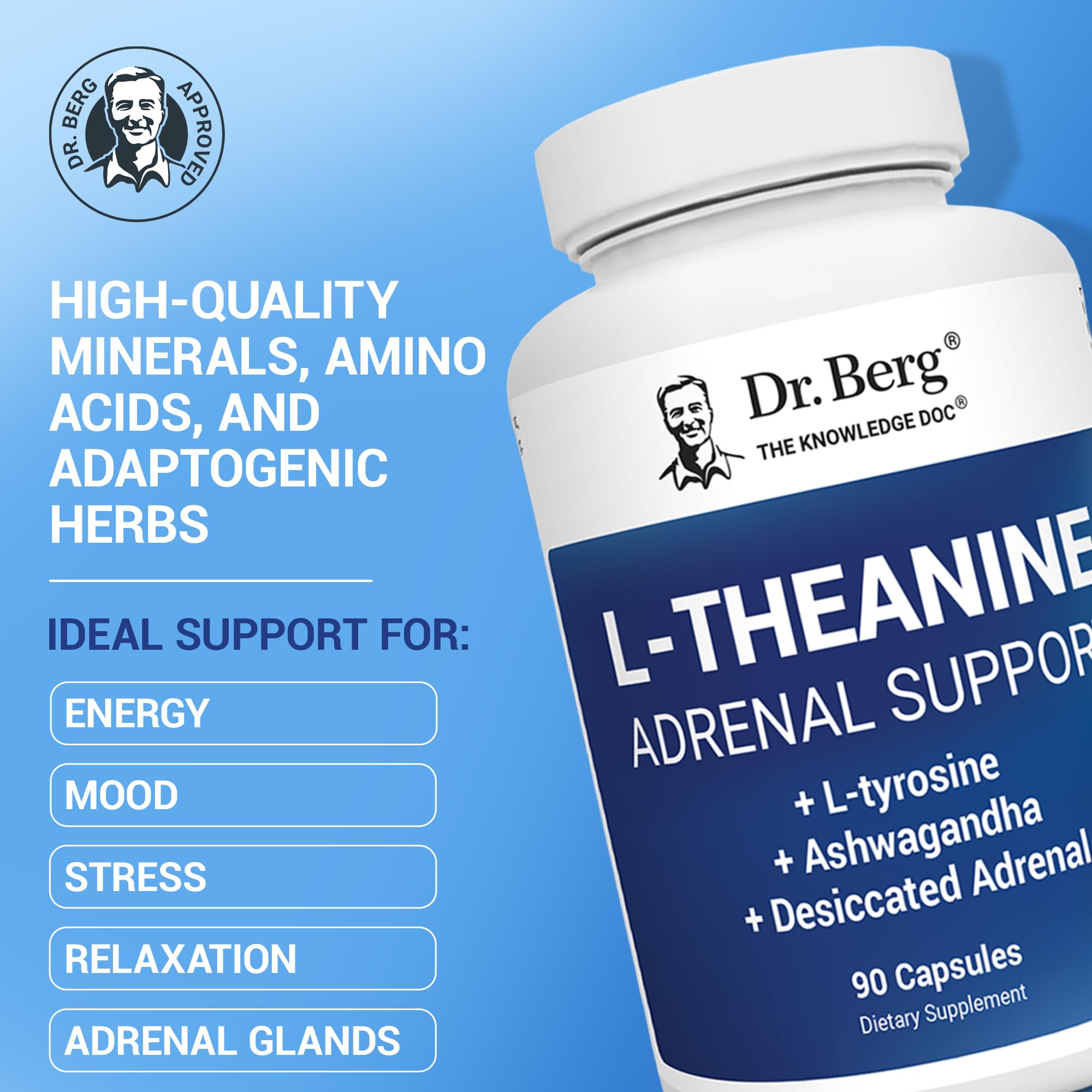 Foto 3 pulgar | Suplemento Dr. Berg De L-teanina 200 Mg Con Zinc, Cobre Y Ashwagandha - Venta Internacional.