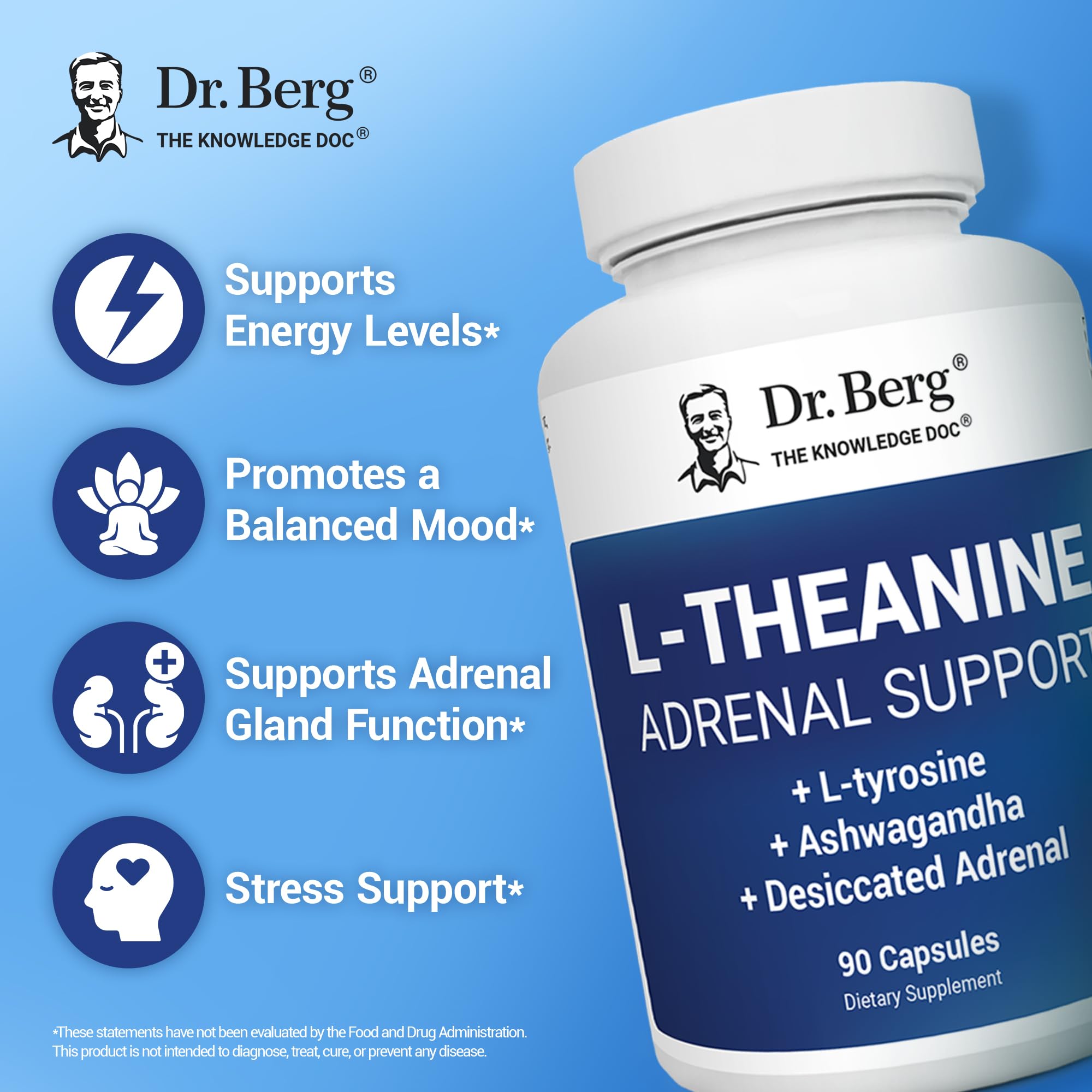 Foto 4 pulgar | Suplemento Dr. Berg De L-teanina 200 Mg Con Zinc, Cobre Y Ashwagandha - Venta Internacional.
