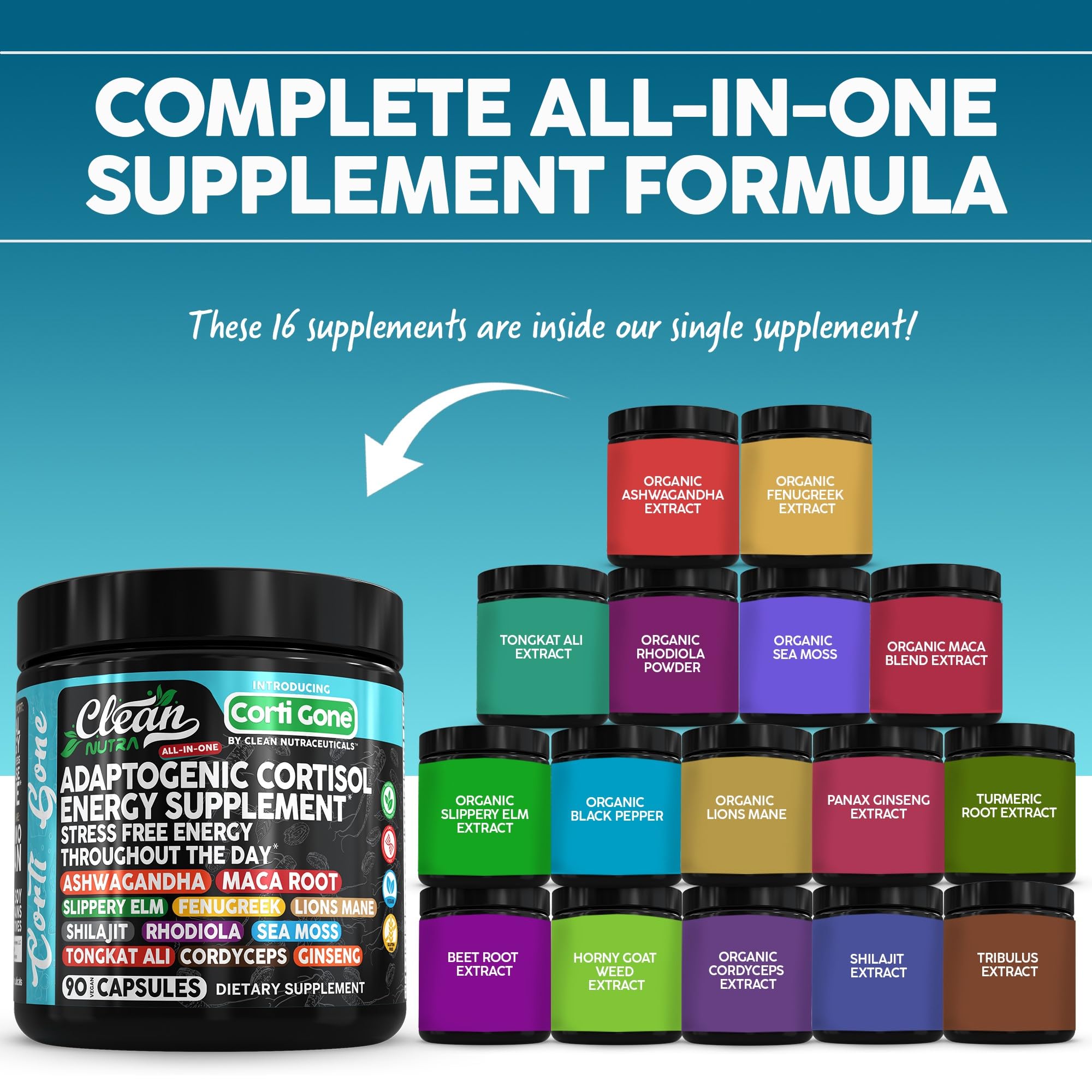 Foto 2 | Suplementos Nutracéuticos Limpios Corti Gone Cortisol Para Mujeres - Venta Internacional.