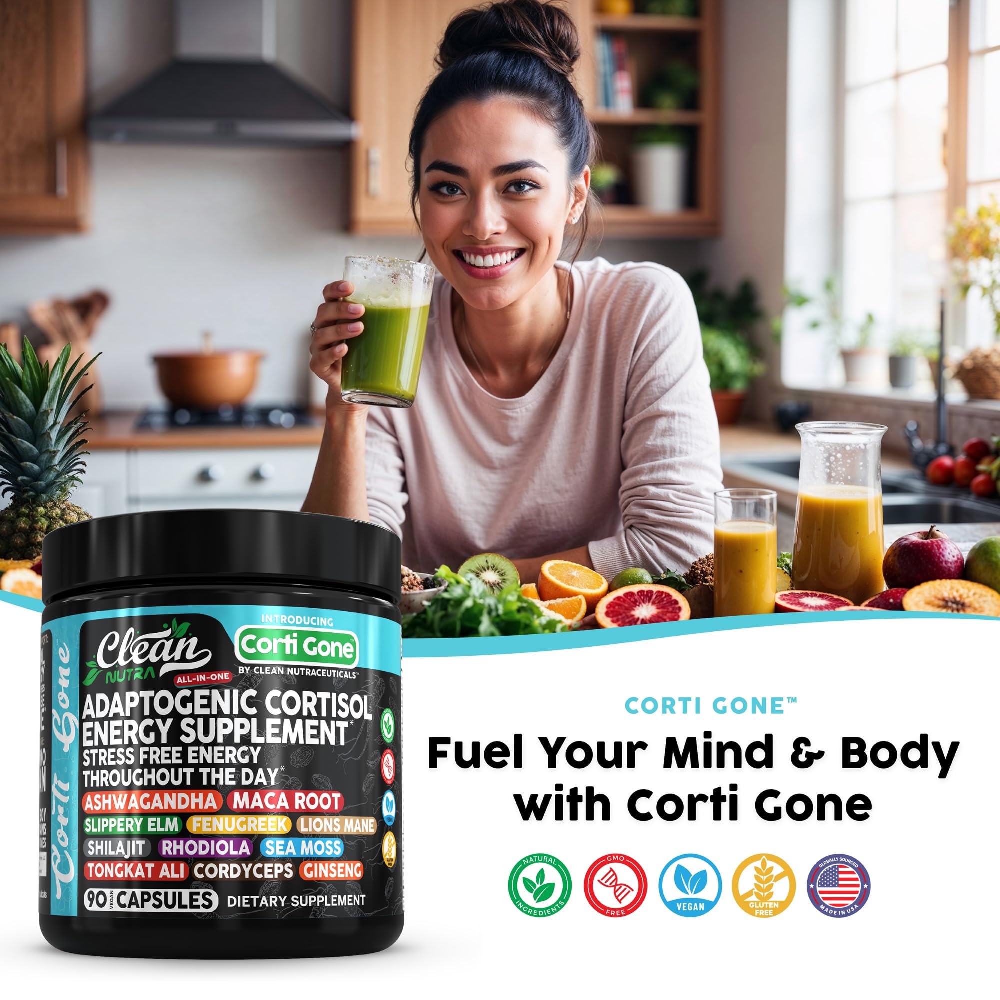 Foto 7 | Suplementos Nutracéuticos Limpios Corti Gone Cortisol Para Mujeres - Venta Internacional.