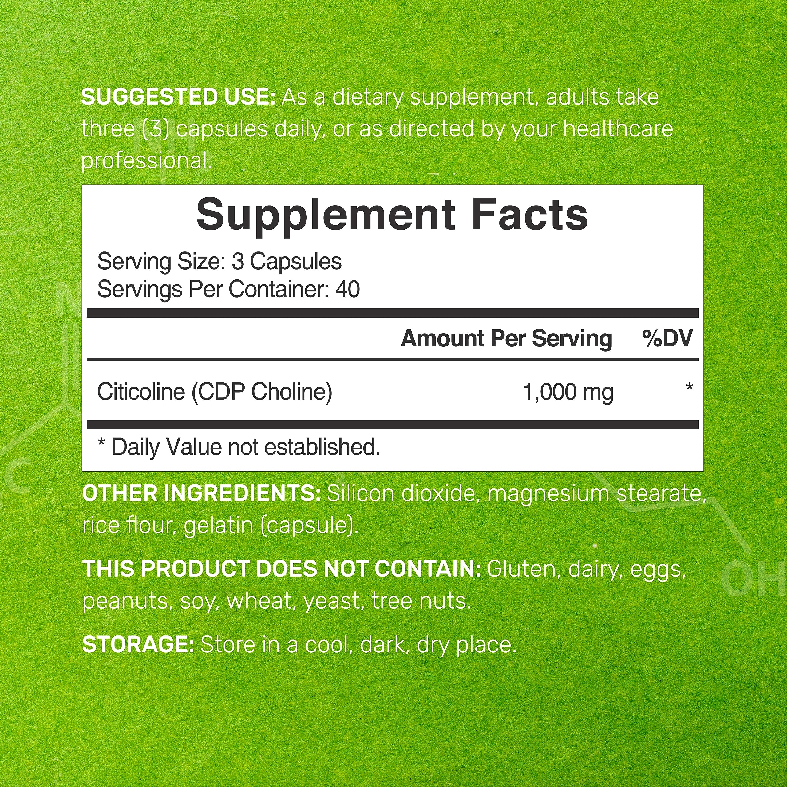 Foto 3 pulgar | Suplemento, Oferta, Suplemento Citicolina Cdp, 1000 Mg - Venta Internacional.