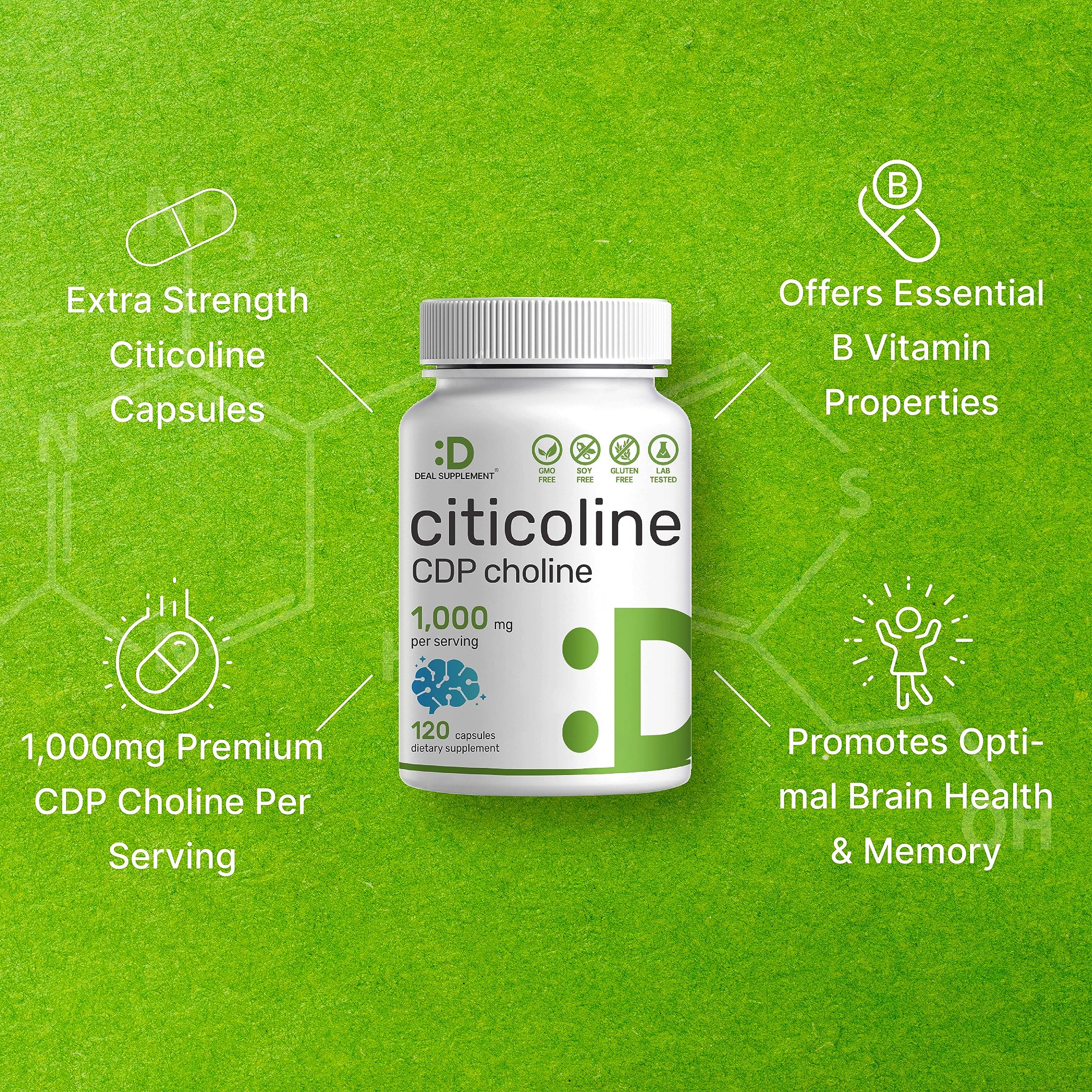 Foto 5 pulgar | Suplemento, Oferta, Suplemento Citicolina Cdp, 1000 Mg - Venta Internacional.