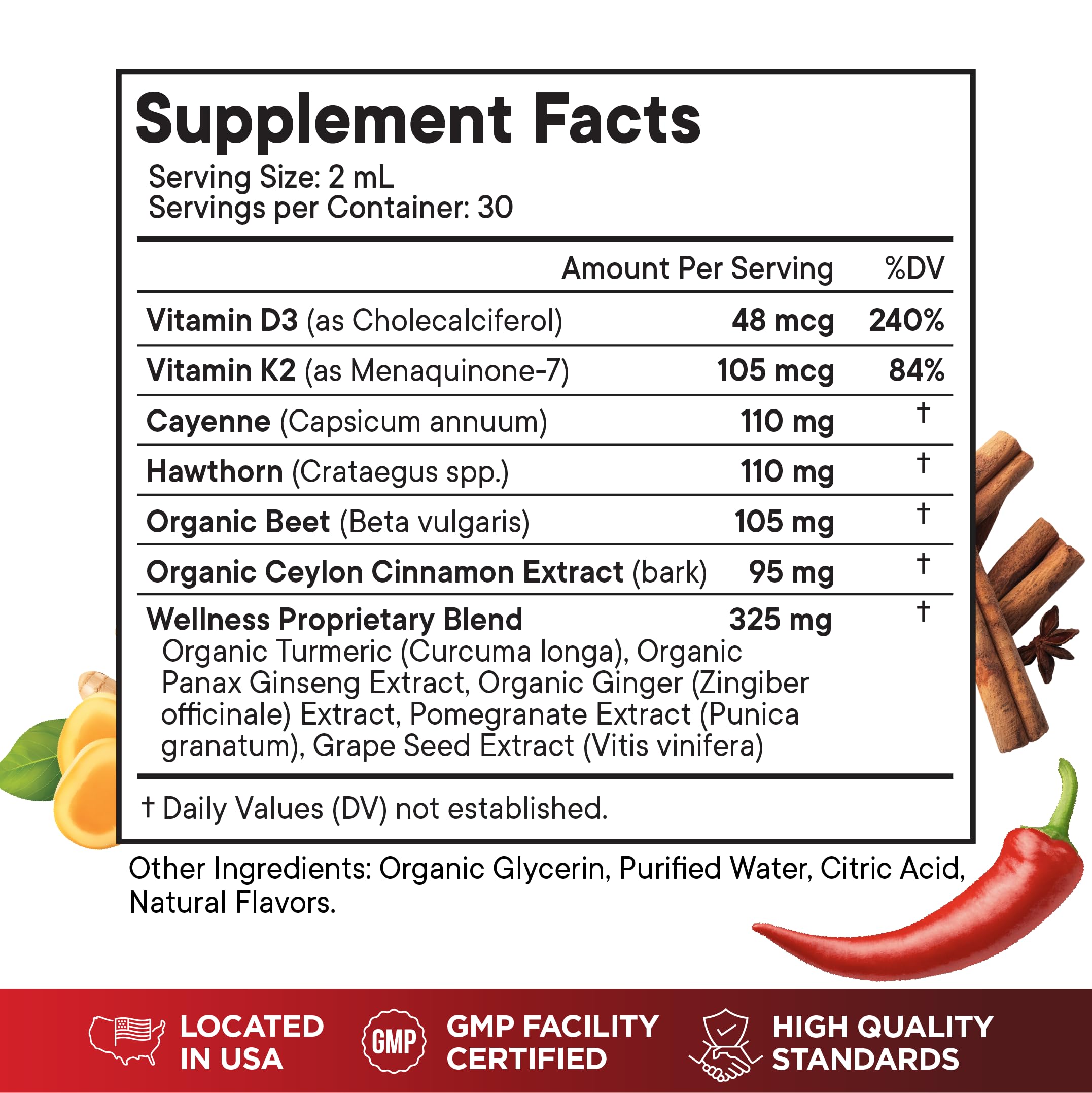 Foto 3 pulgar | Suplemento Líquido De Pimienta De Cayena Superfood Md De 120 Ml Con Espino Blanco - Venta Internacional.
