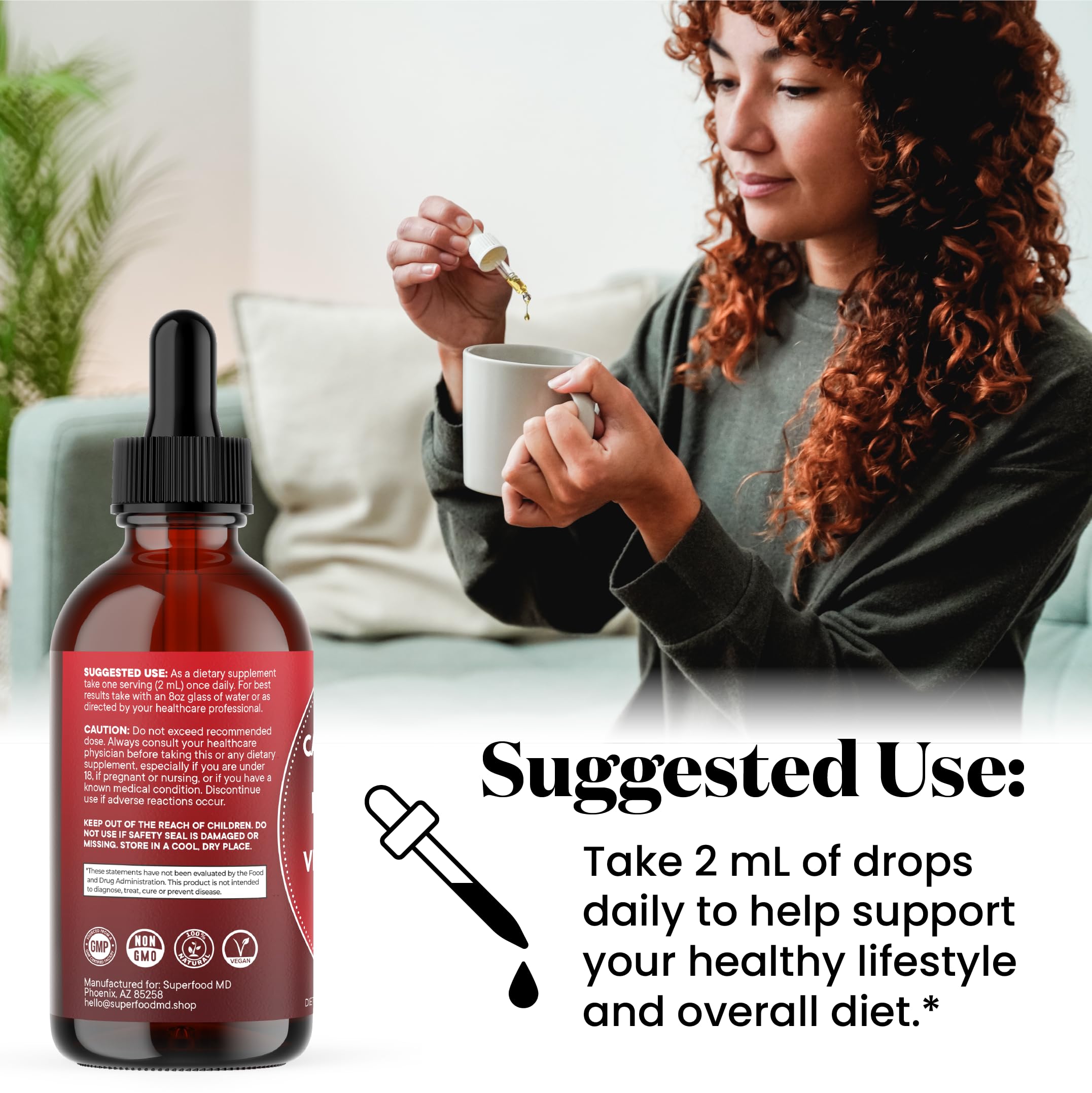 Foto 7 pulgar | Suplemento Líquido De Pimienta De Cayena Superfood Md De 120 Ml Con Espino Blanco - Venta Internacional.