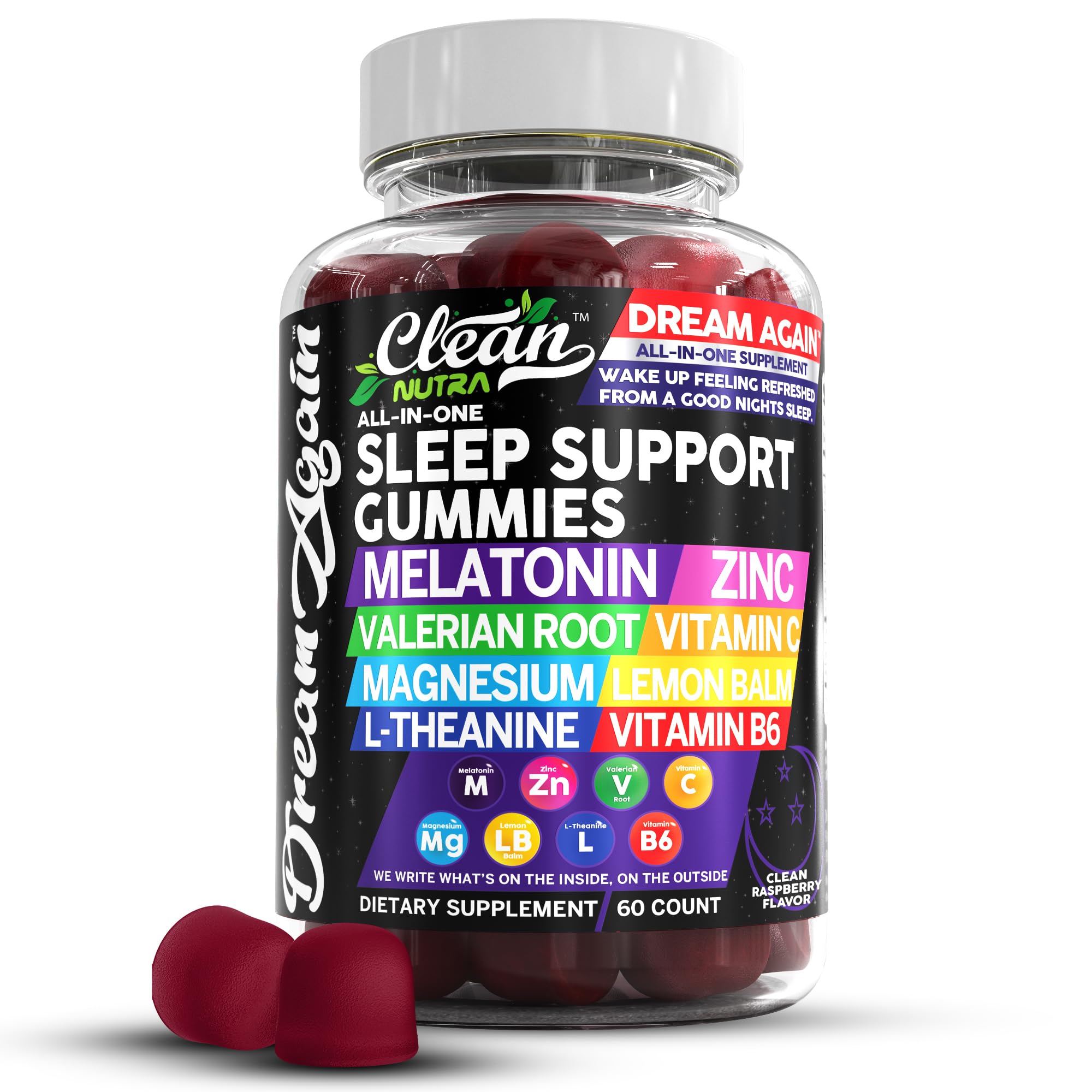 Foto 2 pulgar | Gominolas Sleep Aid Clean Nutra Melatonin 10 Mg Con Valeriana - Venta Internacional.