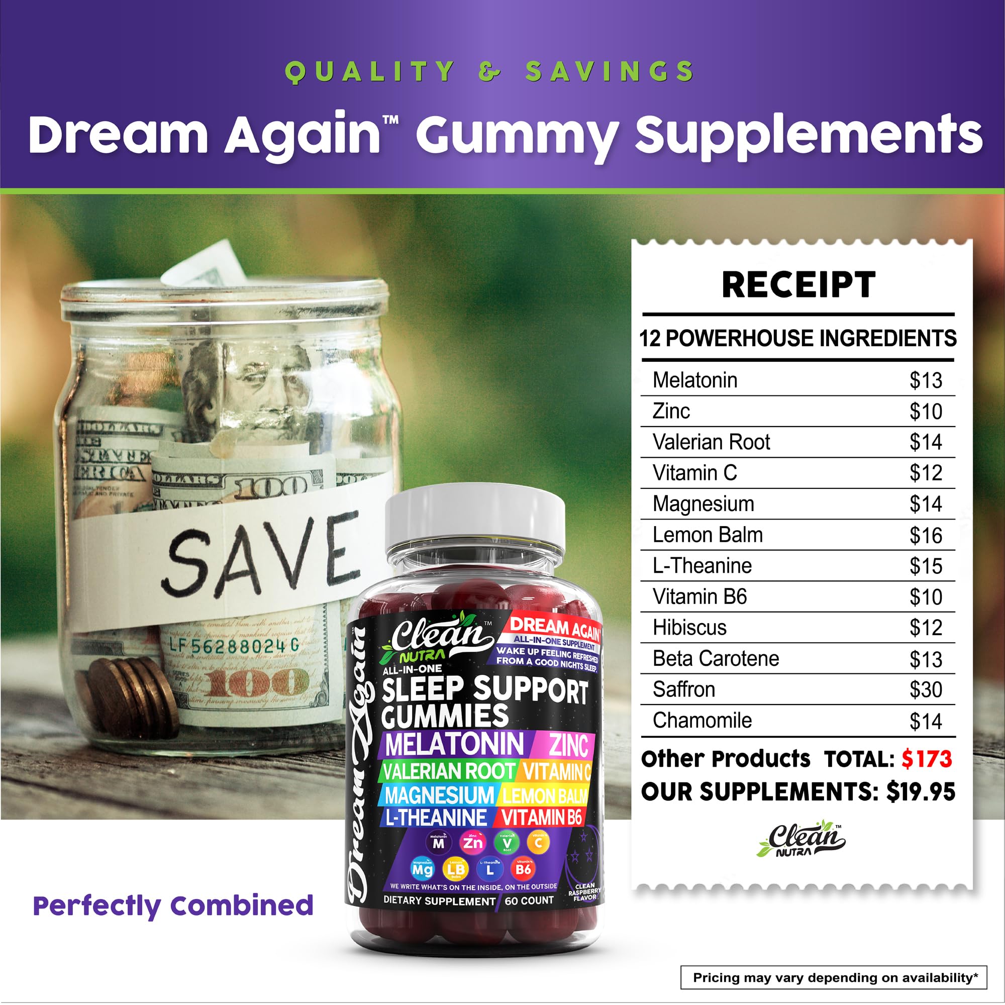Foto 5 | Gominolas Sleep Aid Clean Nutra Melatonin 10 Mg Con Valeriana - Venta Internacional.