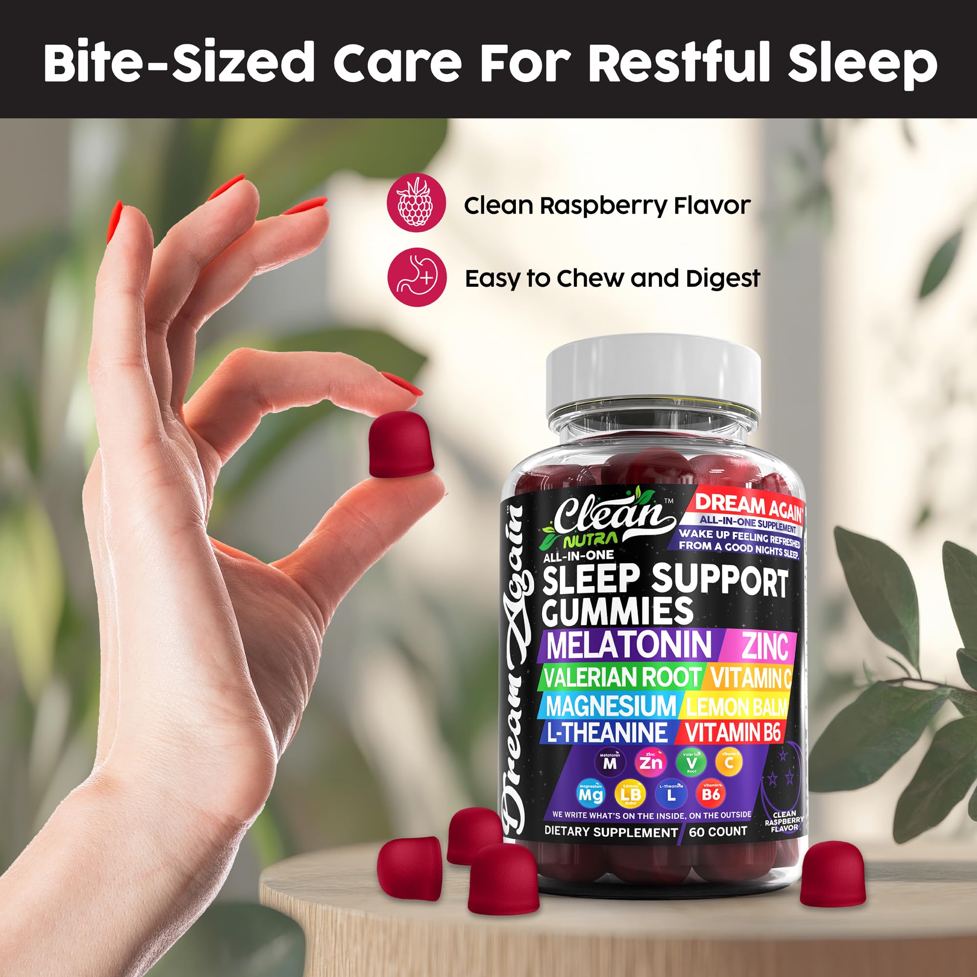 Foto 8 pulgar | Gominolas Sleep Aid Clean Nutra Melatonin 10 Mg Con Valeriana - Venta Internacional.