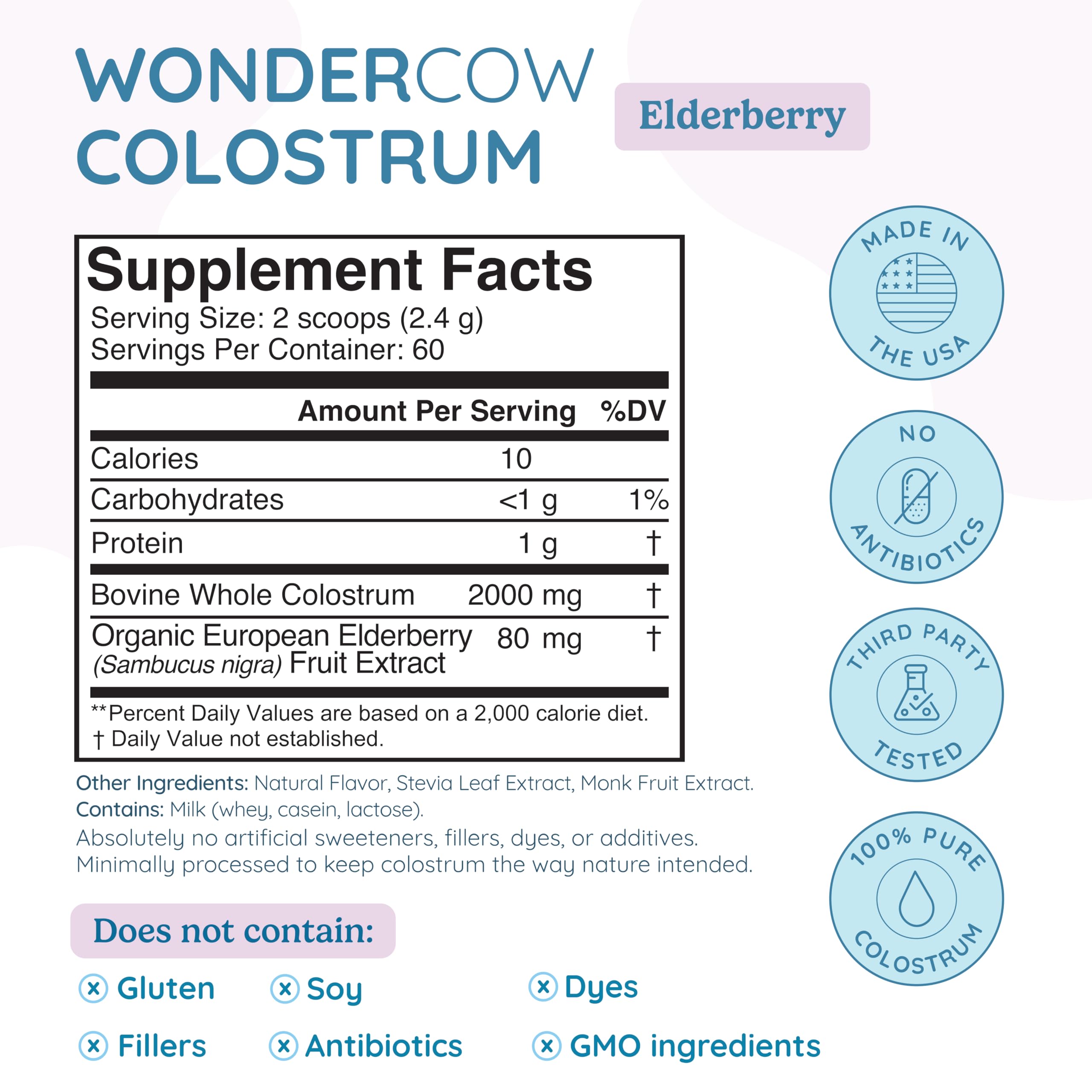 Foto 3 pulgar | Suplemento De Calostro En Polvo Wondercow Para La Salud Intestinal, 60 Porciones - Venta Internacional.