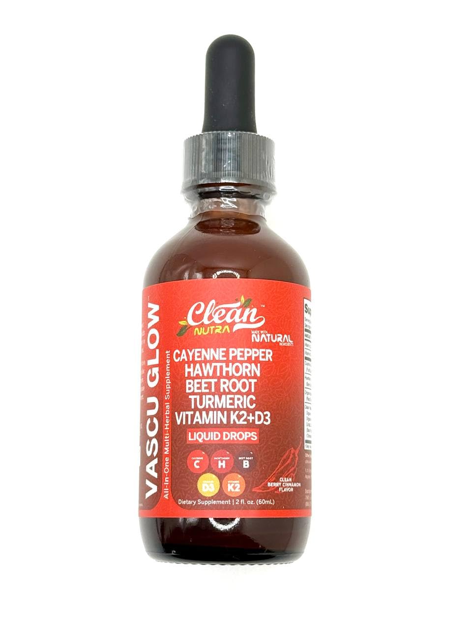 Foto 6 | Suplemento Clean Nutra Vascu Glow Con Pimienta De Cayena Y Baya De Espino Blanco - Venta Internacional.