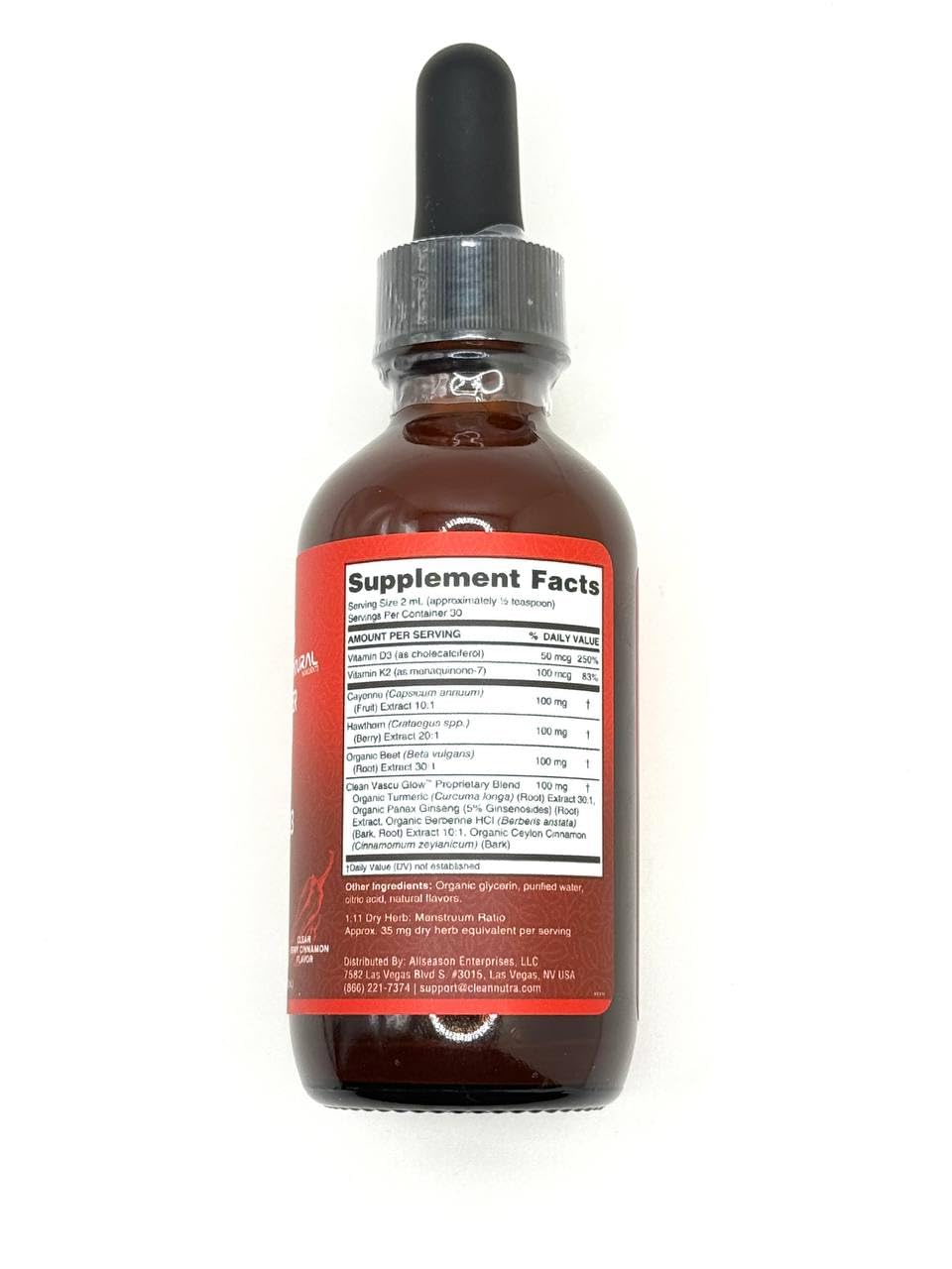 Foto 7 | Suplemento Clean Nutra Vascu Glow Con Pimienta De Cayena Y Baya De Espino Blanco - Venta Internacional.