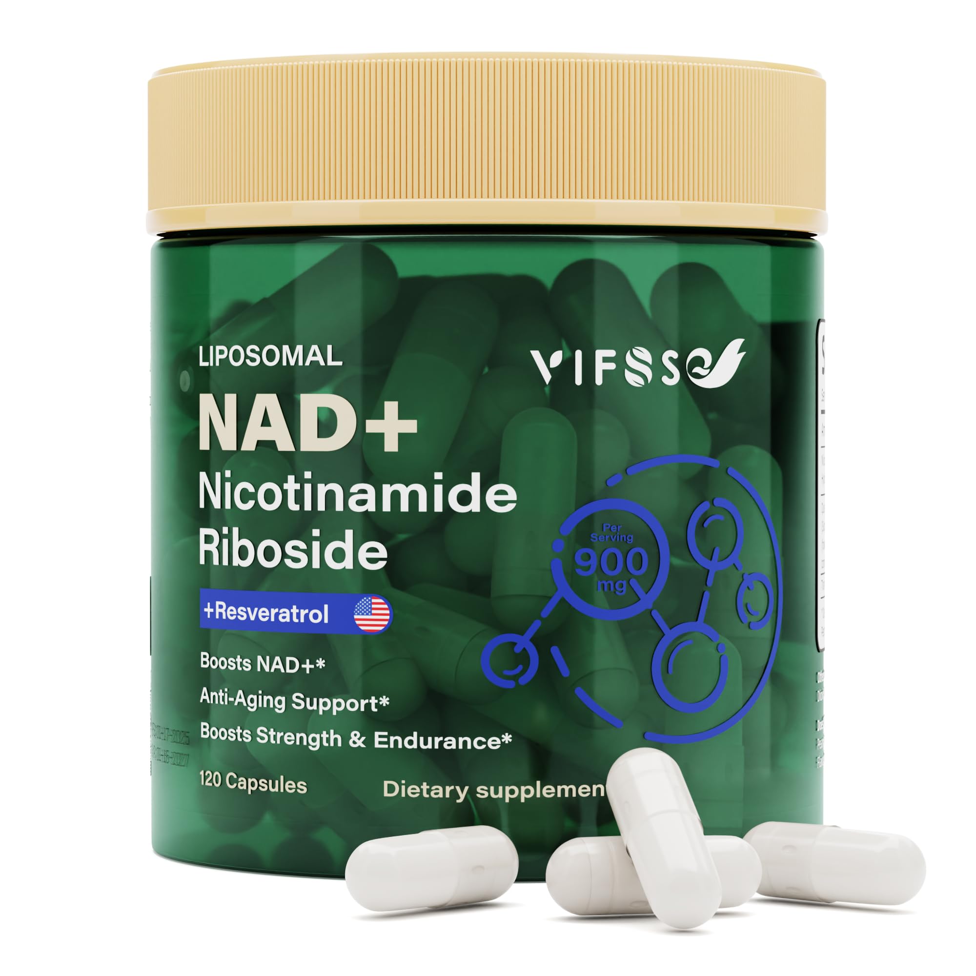 Foto 2 pulgar | Suplemento Vifssg Nad+ Ribósido De Nicotinamida 900 Mg 120 Cápsulas - Venta Internacional.