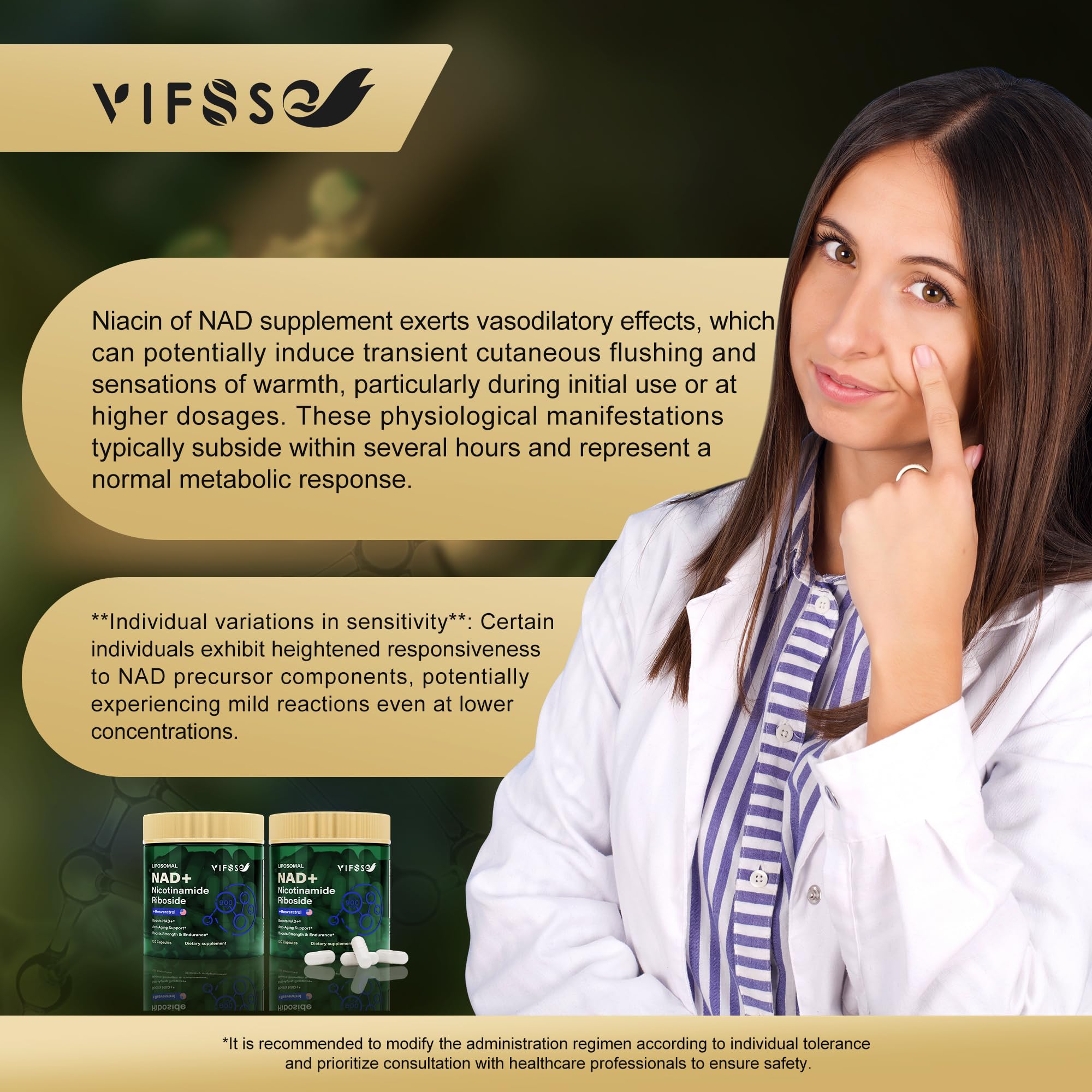 Foto 7 | Suplemento Vifssg Nad+ Ribósido De Nicotinamida 900 Mg 120 Cápsulas - Venta Internacional.