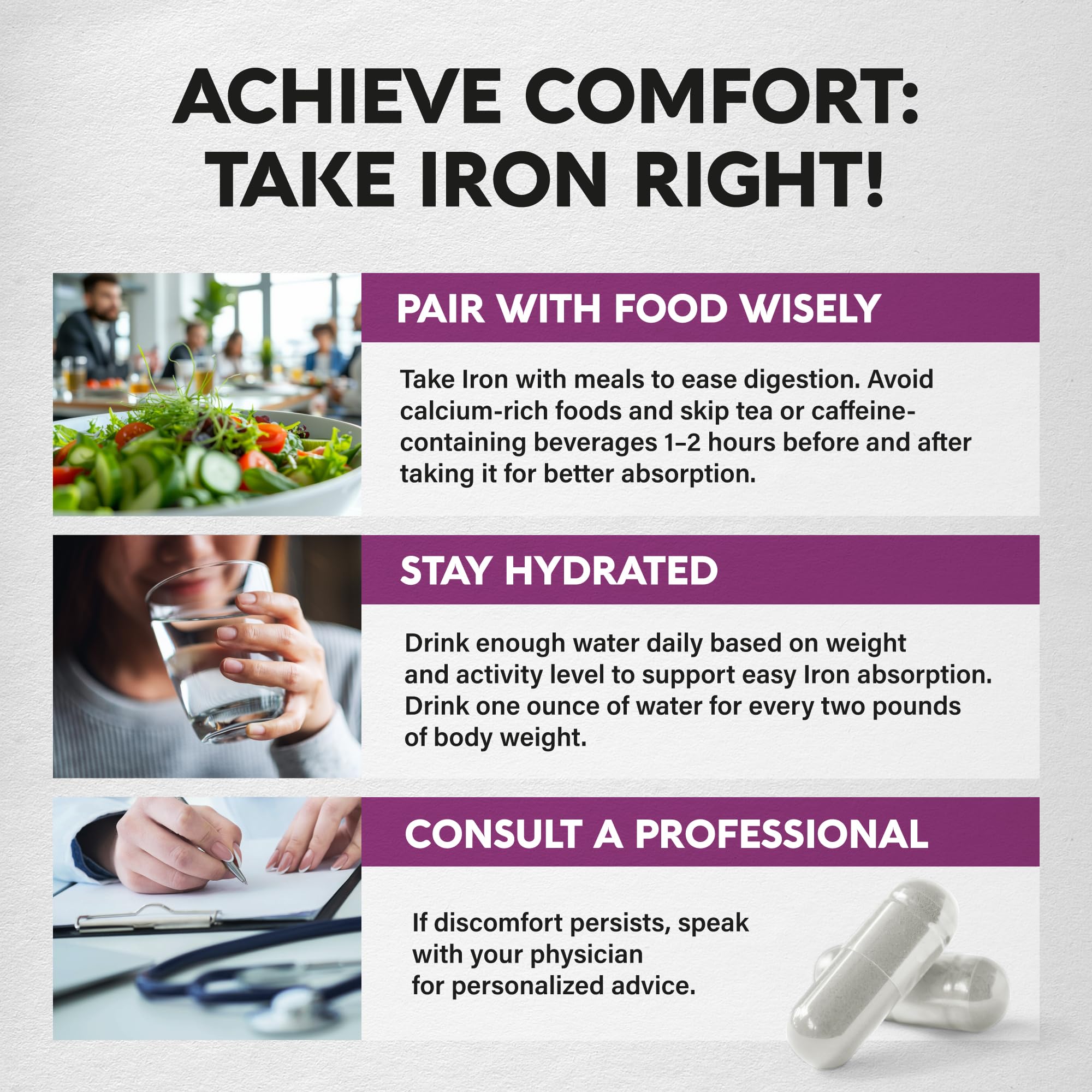 Foto 5 | Suplemento De Hierro Nutraharmony Iron 65 Mg (sulfato Ferroso 325 Mg) - Venta Internacional.