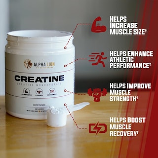 Foto 3 | Suplemento De Monohidrato De Creatina En Polvo Alpha Lion, 5 G, 60 Dosis - Venta Internacional.