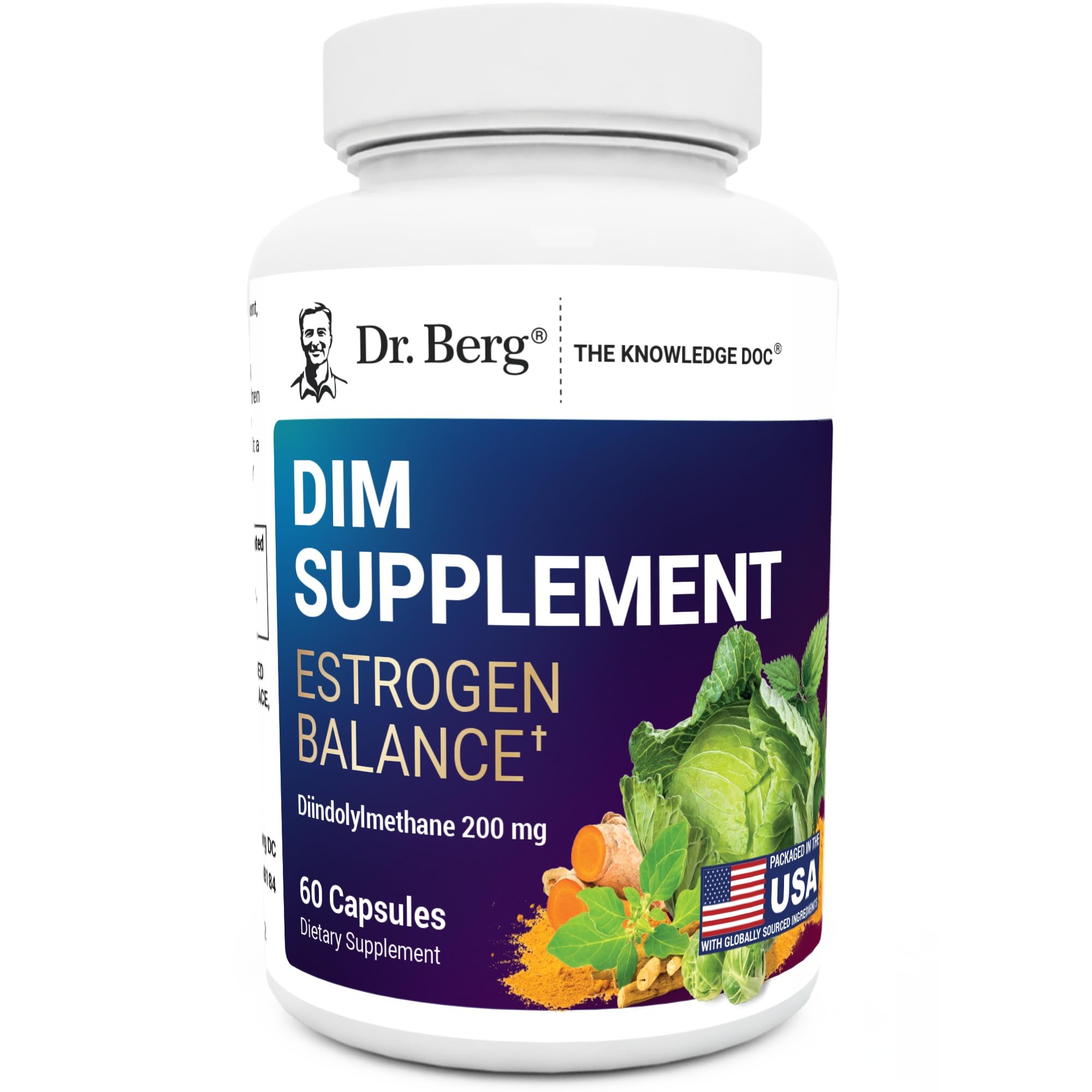 Foto 2 pulgar | Suplemento Dr. Berg Dim Estrogen Balance 60 Cápsulas Para Mujeres - Venta Internacional.