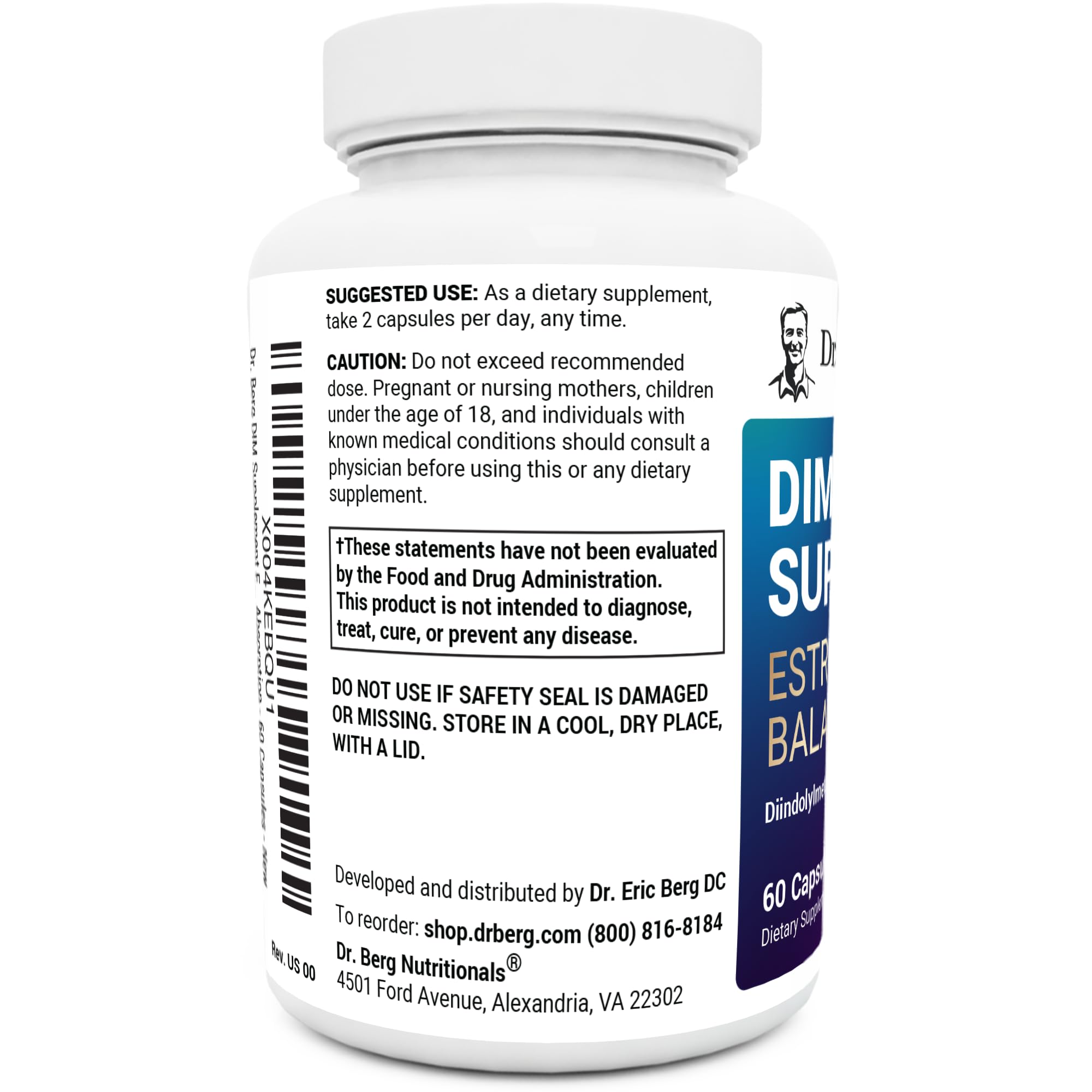 Foto 5 pulgar | Suplemento Dr. Berg Dim Estrogen Balance 60 Cápsulas Para Mujeres - Venta Internacional.