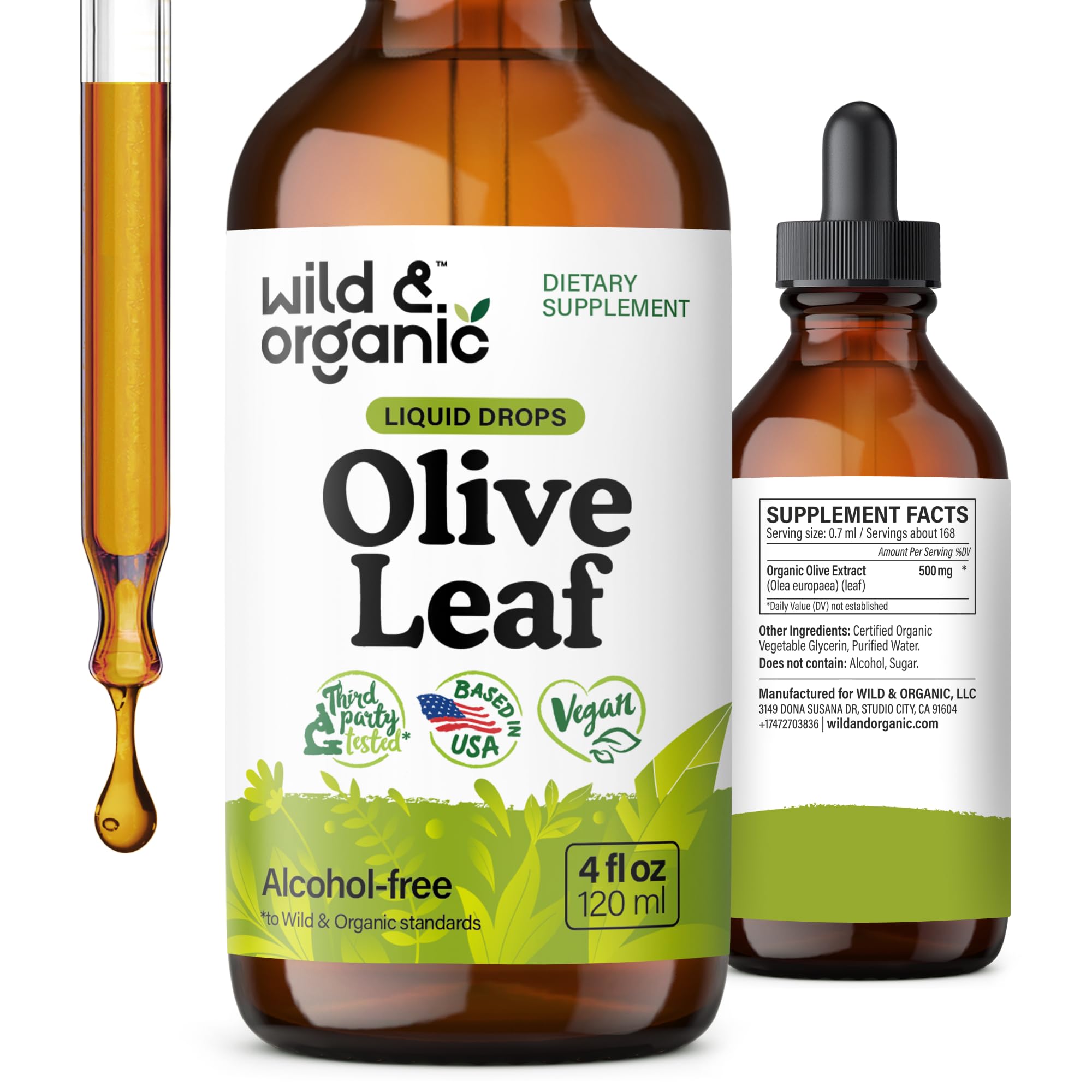 Foto 2 pulgar | Extracto Líquido De Hoja De Olivo Silvestre Y Orgánico De 120 Ml Para Apoyar El Sistema Inmunitario - Venta Internac