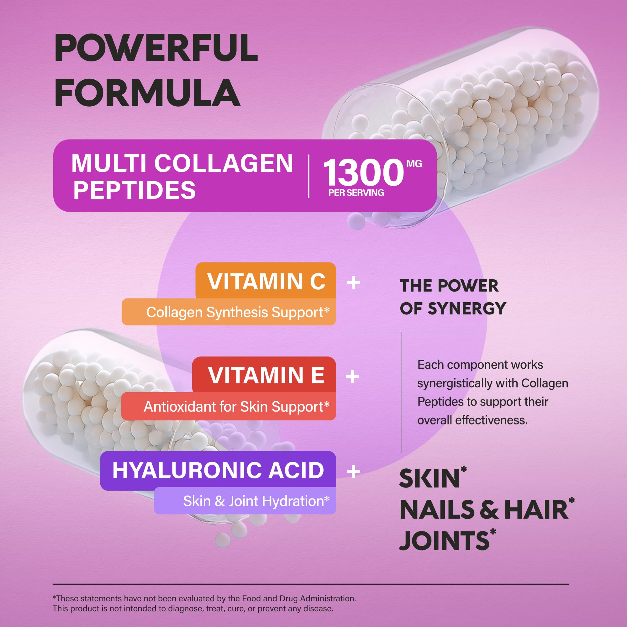 Foto 4 pulgar | Suplemento De Colágeno Nutraharmony Multi Collagen 1300 Mg 120 Cápsulas - Venta Internacional.
