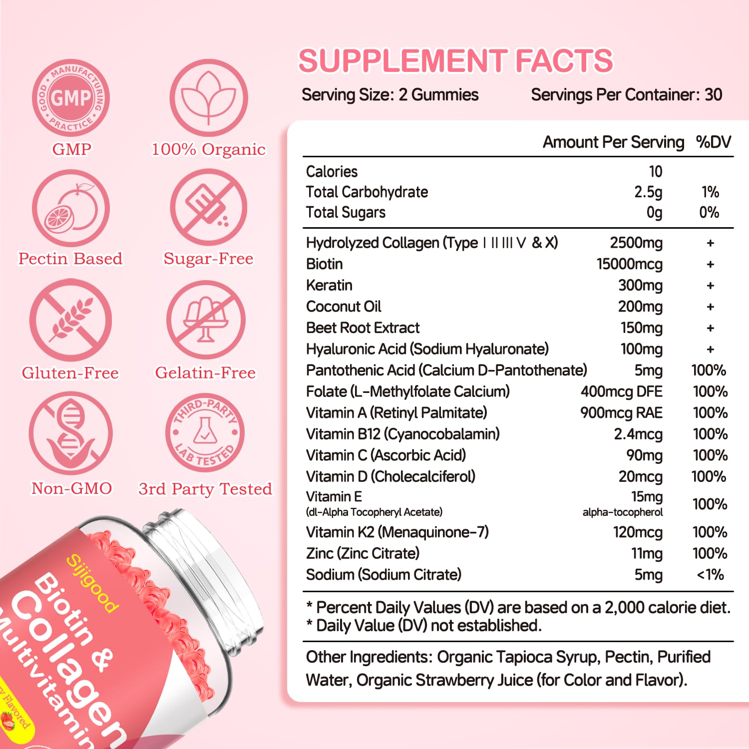 Foto 3 pulgar | Gomitas De Colágeno Sijigood 2500 Mg De Proteína Tipo I, Ii, Iii, V, X Y Biotina - Venta Internacional.