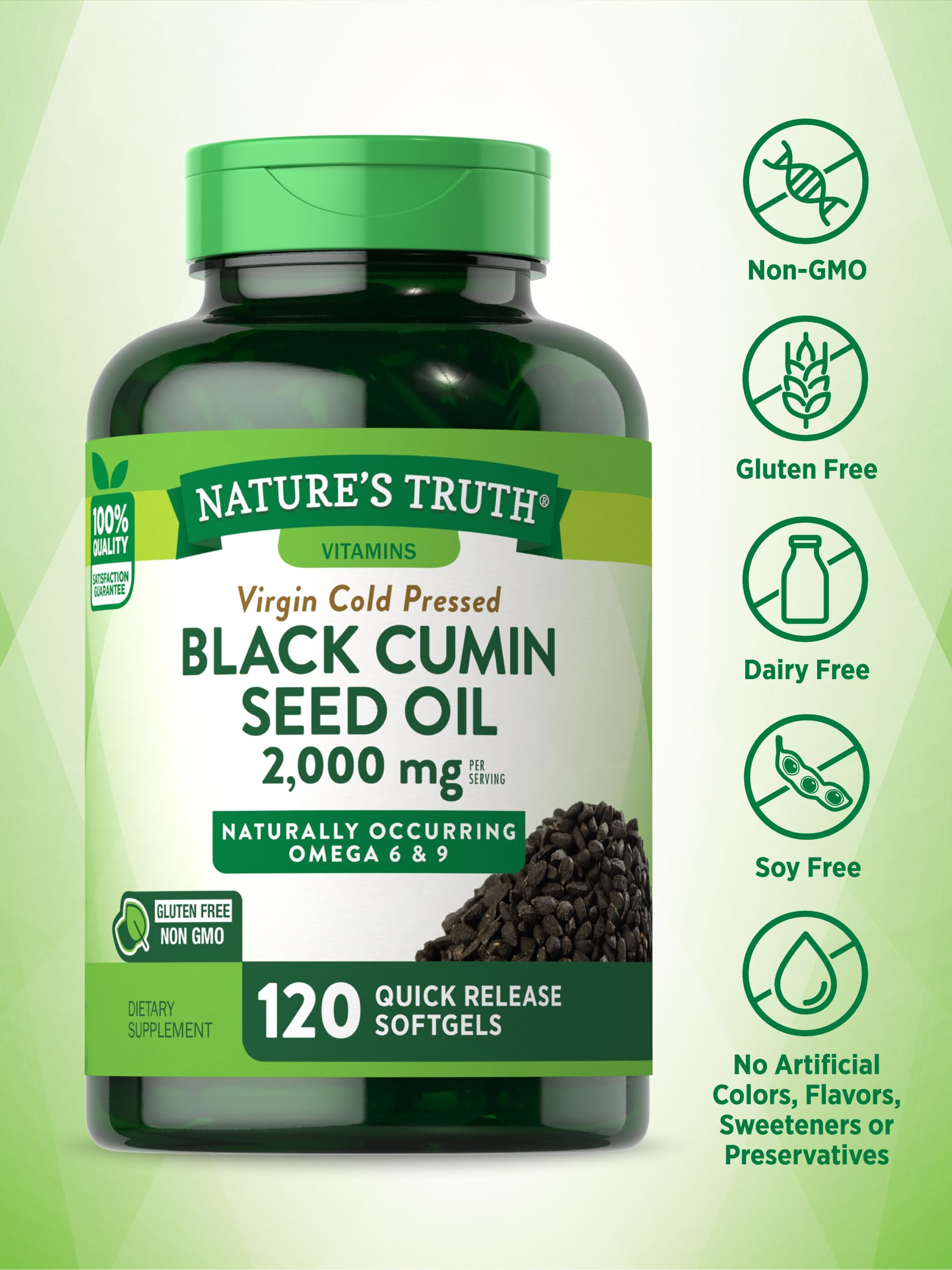 Foto 4 pulgar | Suplemento De Aceite De Semilla Negra Nature's Truth 2000 Mg 120 Cápsulas Blandas - Venta Internacional.