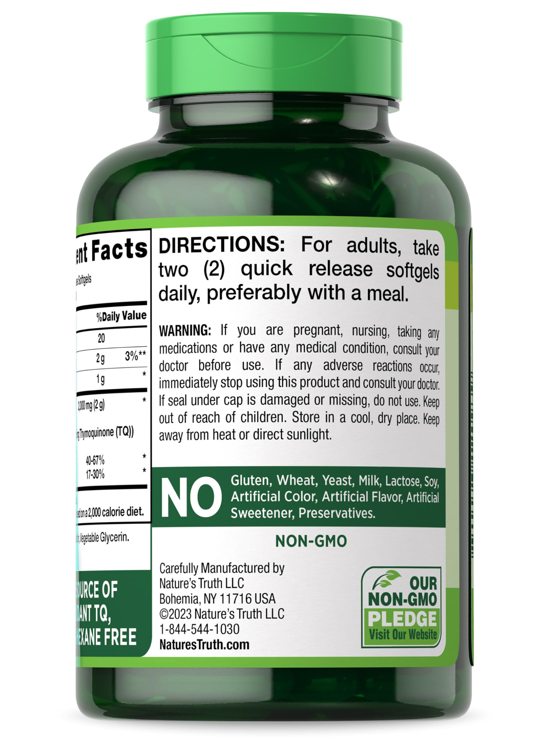 Foto 7 | Suplemento De Aceite De Semilla Negra Nature's Truth 2000 Mg 120 Cápsulas Blandas - Venta Internacional.