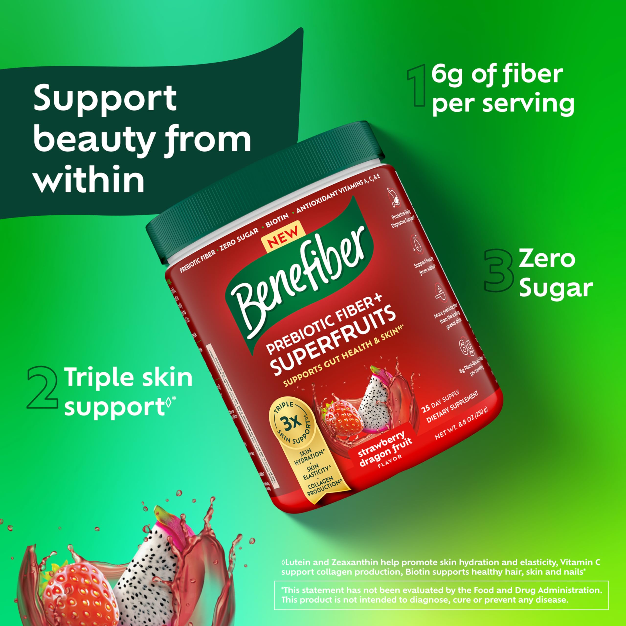 Foto 5 pulgar | Suplemento Benefiber Prebiotic Fiber + Superfruits 250g - Venta Internacional.